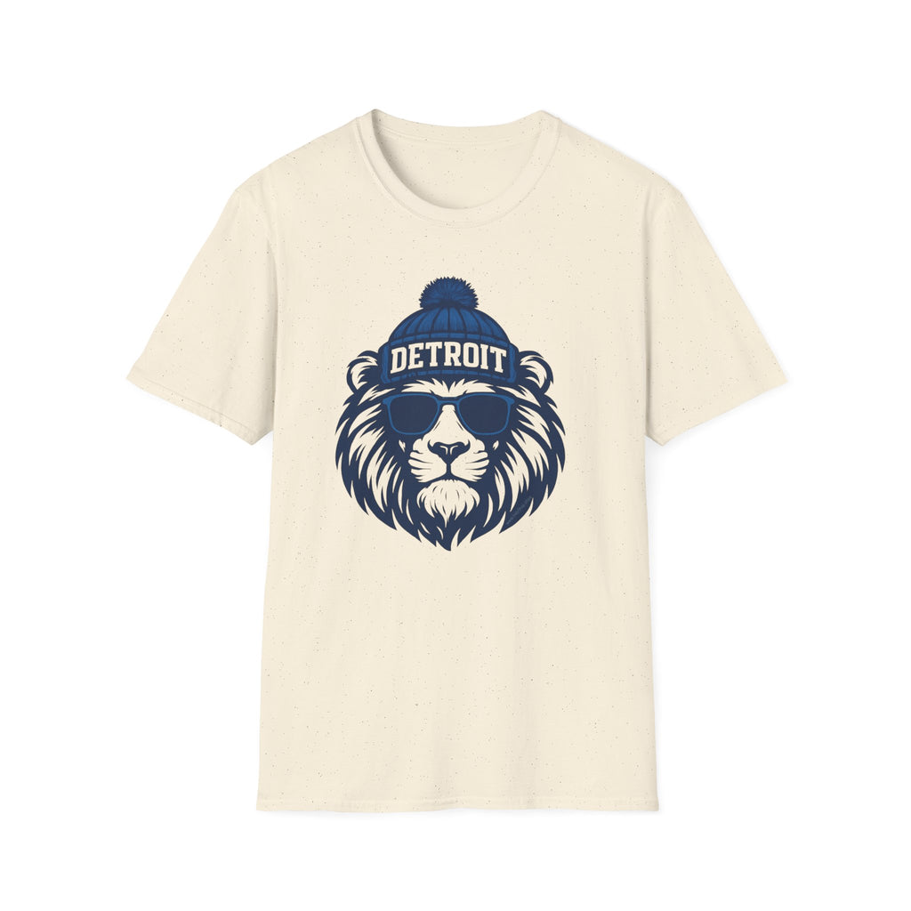 Detroit Lions Graphic T-Shirt | Lion with Glasses and Hat