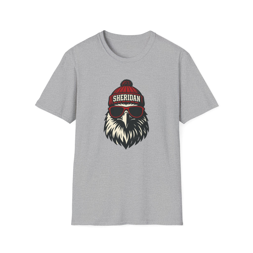 Sheridan Blackhawks Unisex Graphic T-Shirt | Blackhawk with Glasses and Hat