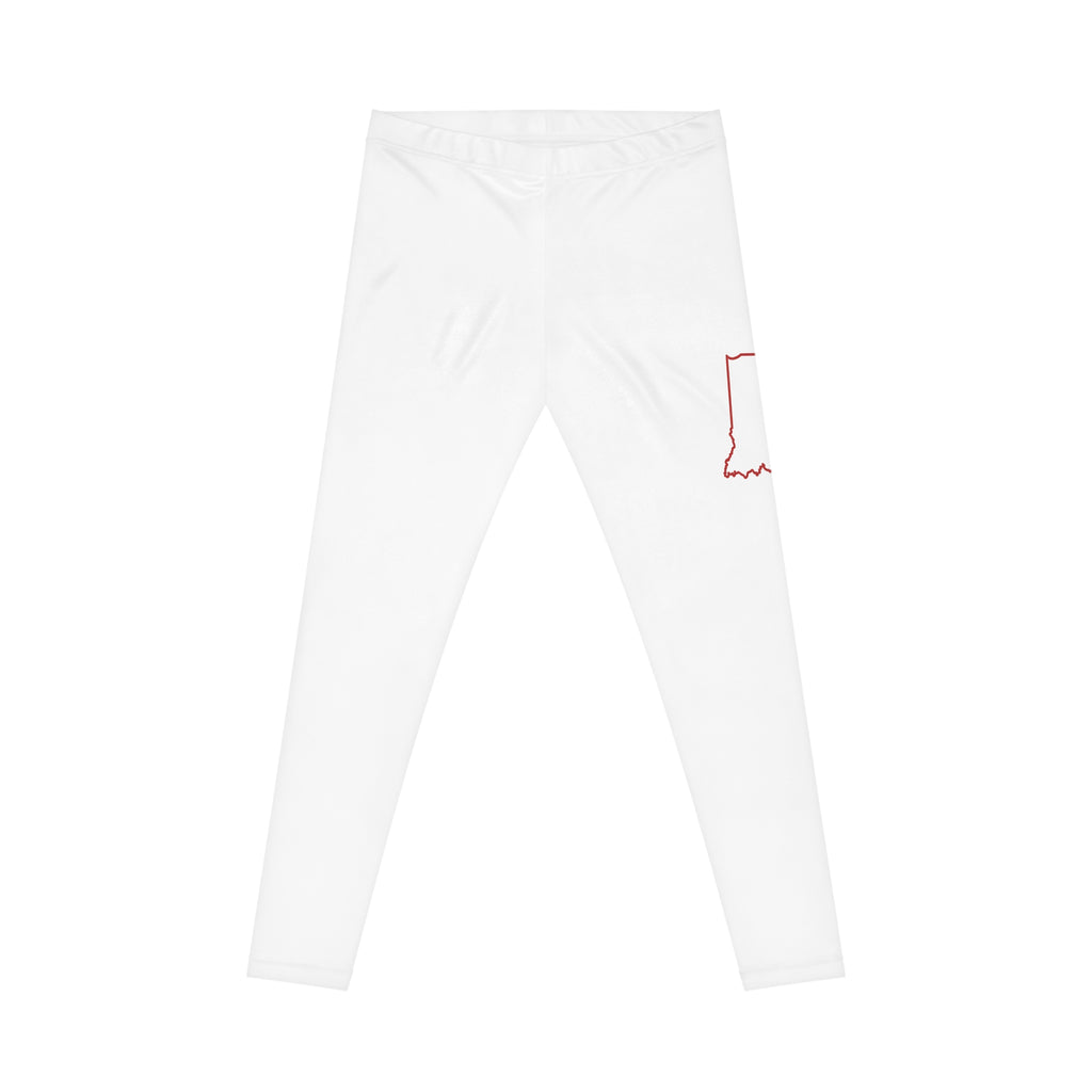 Red Indiana Outline | Stylish Women's Casual Leggings | Perfect for Everyday Wear, Active Lifestyle, Gift for Her