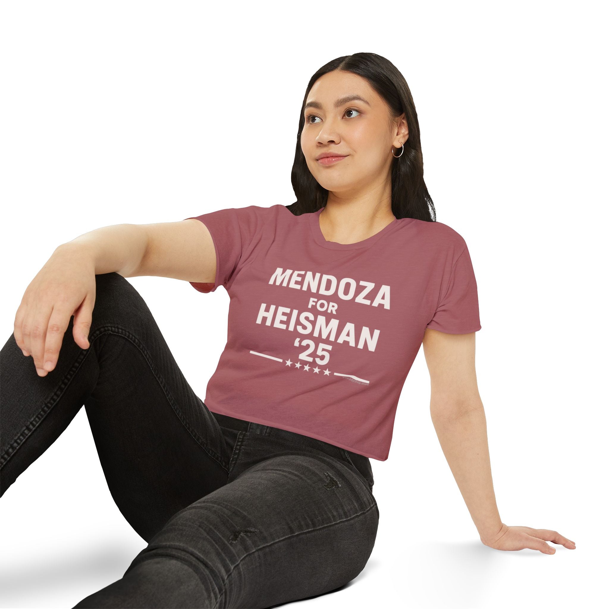 Mendoza for Heisman '25 Women's Crop Top | Indiana Football
