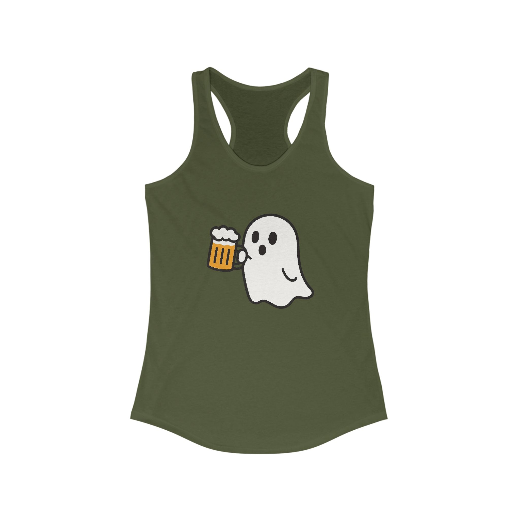 Ghost with Beer Racerback Tank