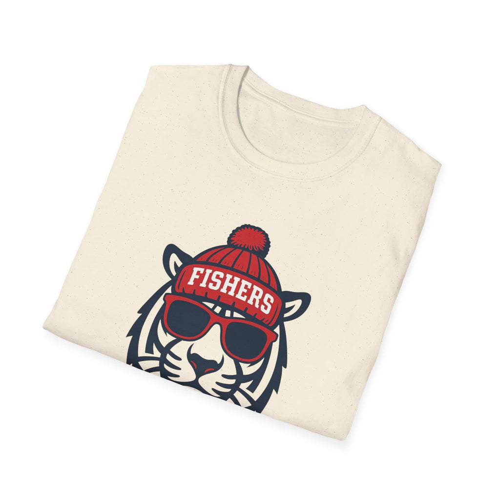 Fishers Tigers Unisex Graphic T-Shirt | Tiger with Glasses and Hat