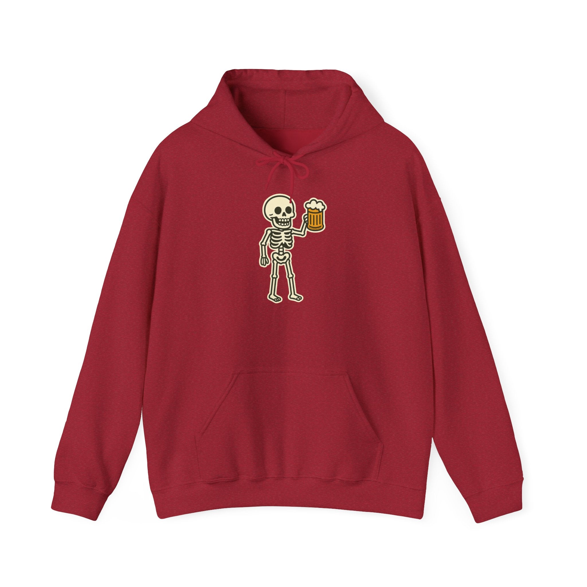 Skeleton Drinking Beer Hoodie – Unisex Heavy Blend Sweatshirt