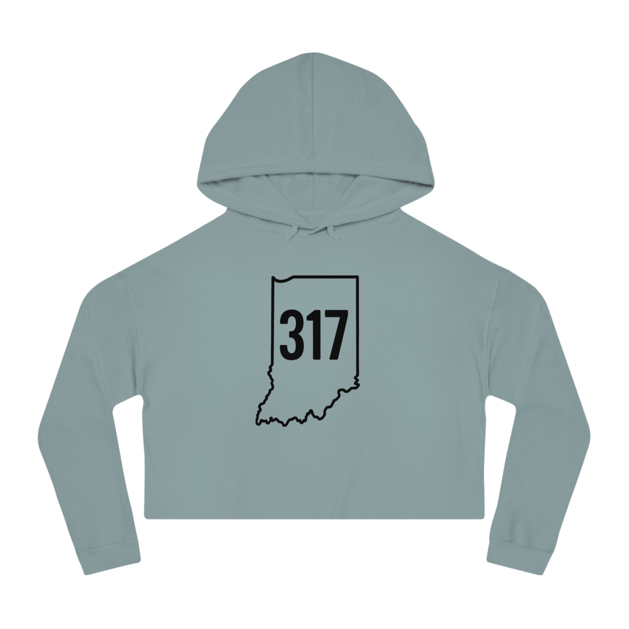 Indiana 317 Cropped Hooded Sweatshirt for Women | Black Lettering | Trendy and Casual, Perfect for Spring Outings, Gift for Her, Comfortable Fashion