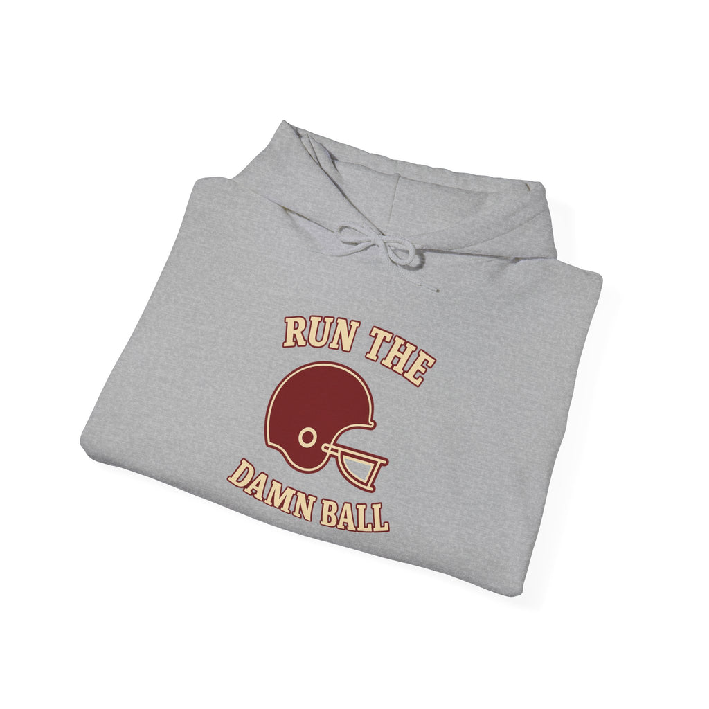 Run the Damn Ball Football Hoodie | Cream & Crimson