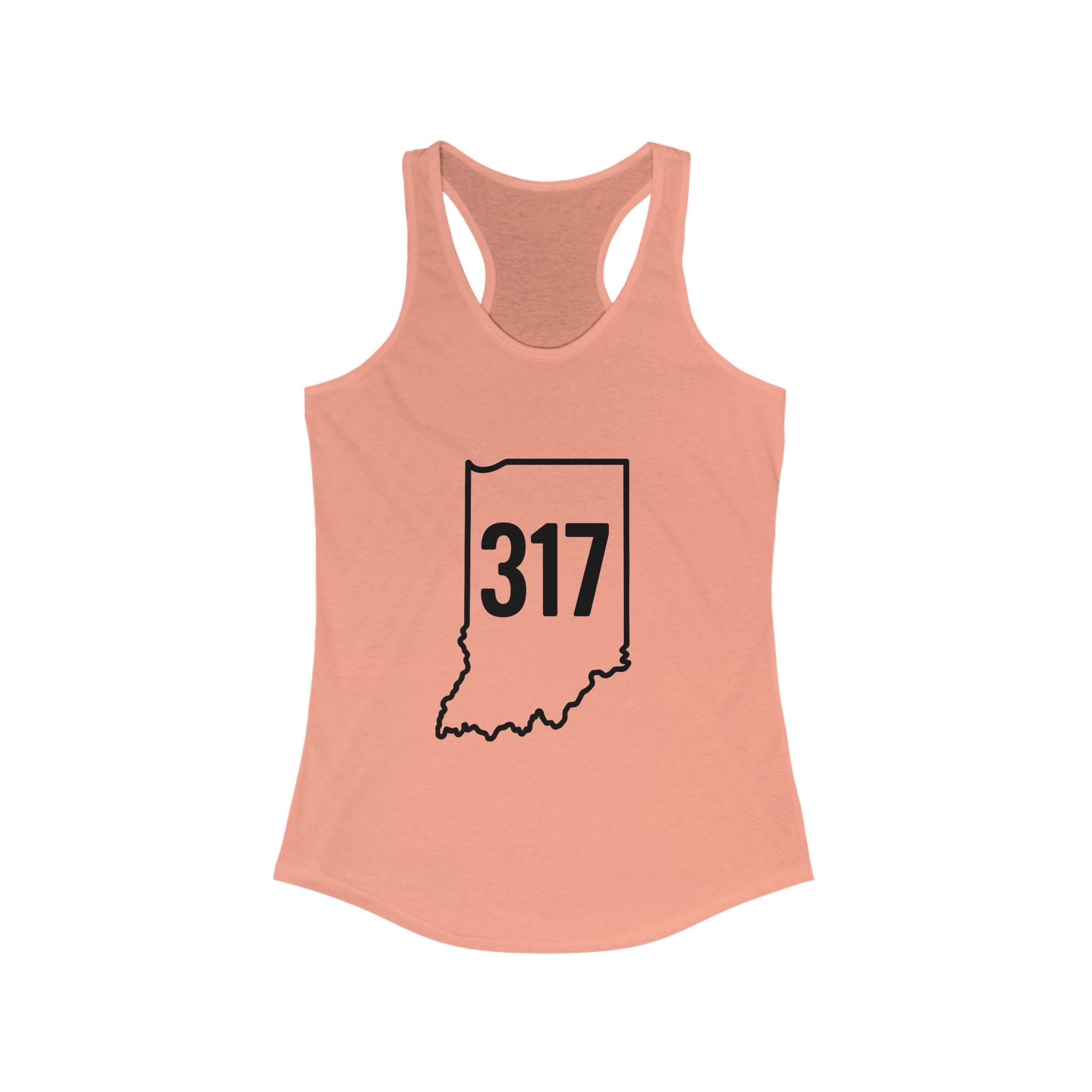 Indiana 317 Racerback Tank | Black Lettering | Women's Workout Top, Summer Style Tee, Fitness Gift, Casual Wear, Indiana Pride Apparel