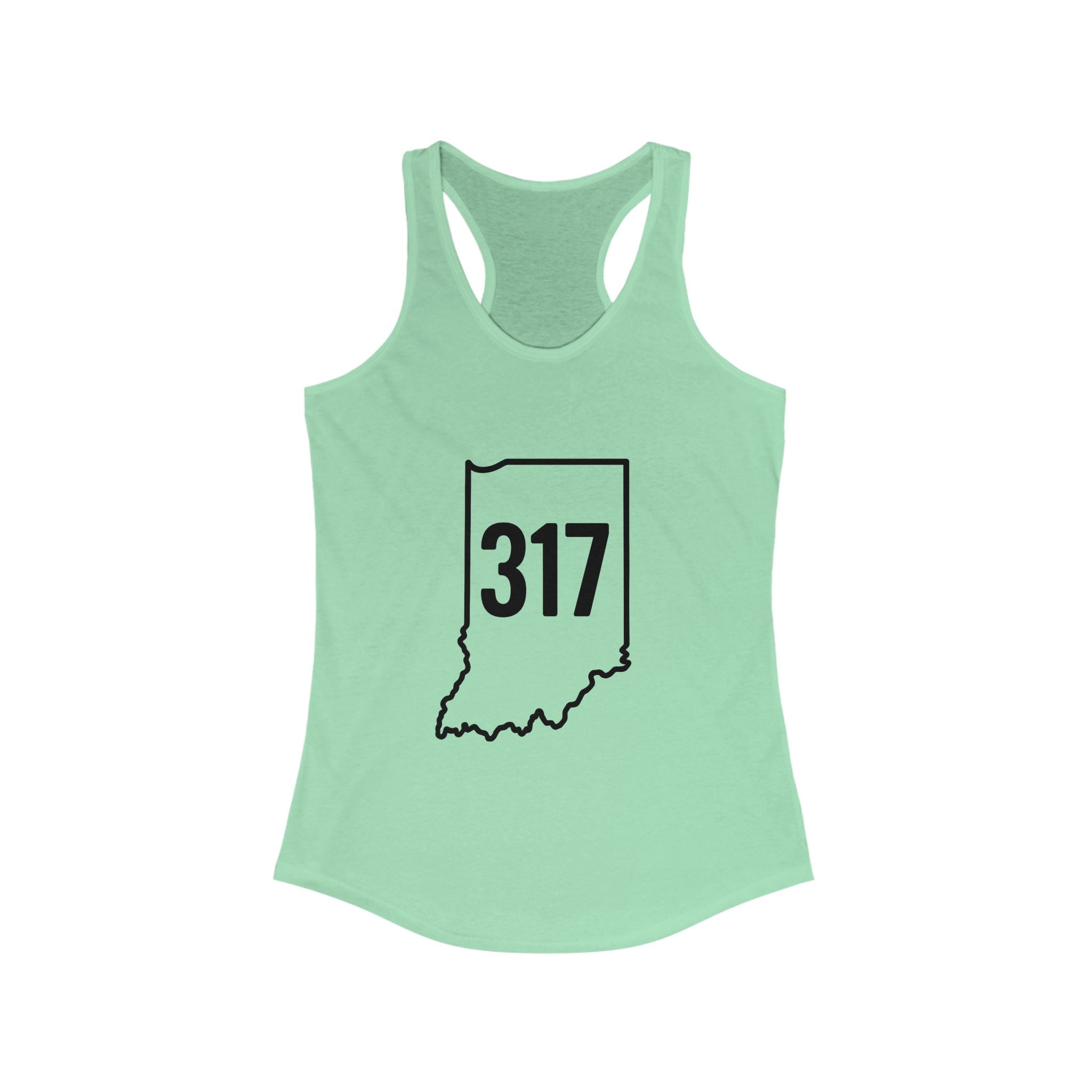 Indiana 317 Racerback Tank | Black Lettering | Women's Workout Top, Summer Style Tee, Fitness Gift, Casual Wear, Indiana Pride Apparel