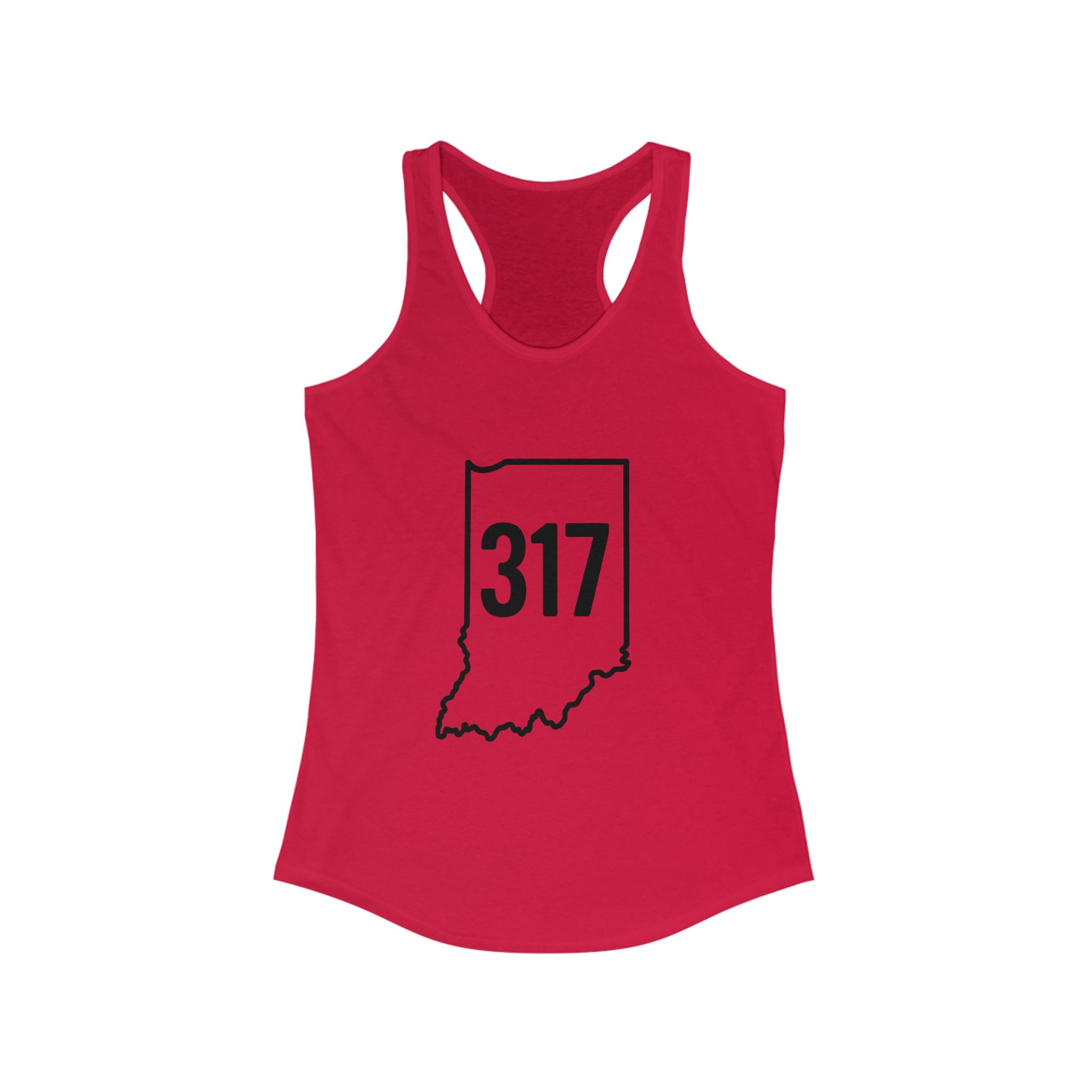Indiana 317 Racerback Tank | Black Lettering | Women's Workout Top, Summer Style Tee, Fitness Gift, Casual Wear, Indiana Pride Apparel