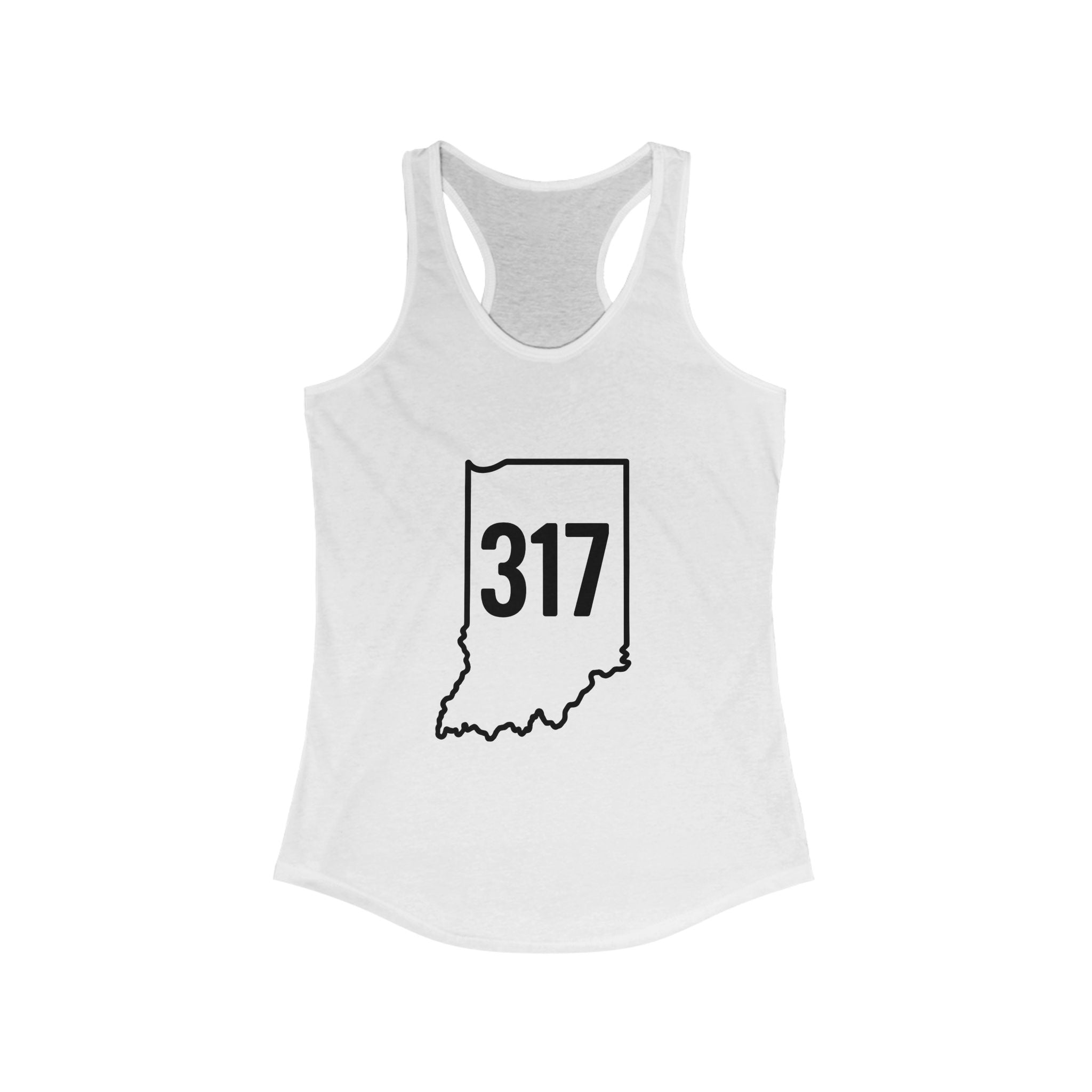 Indiana 317 Racerback Tank | Black Lettering | Women's Workout Top, Summer Style Tee, Fitness Gift, Casual Wear, Indiana Pride Apparel