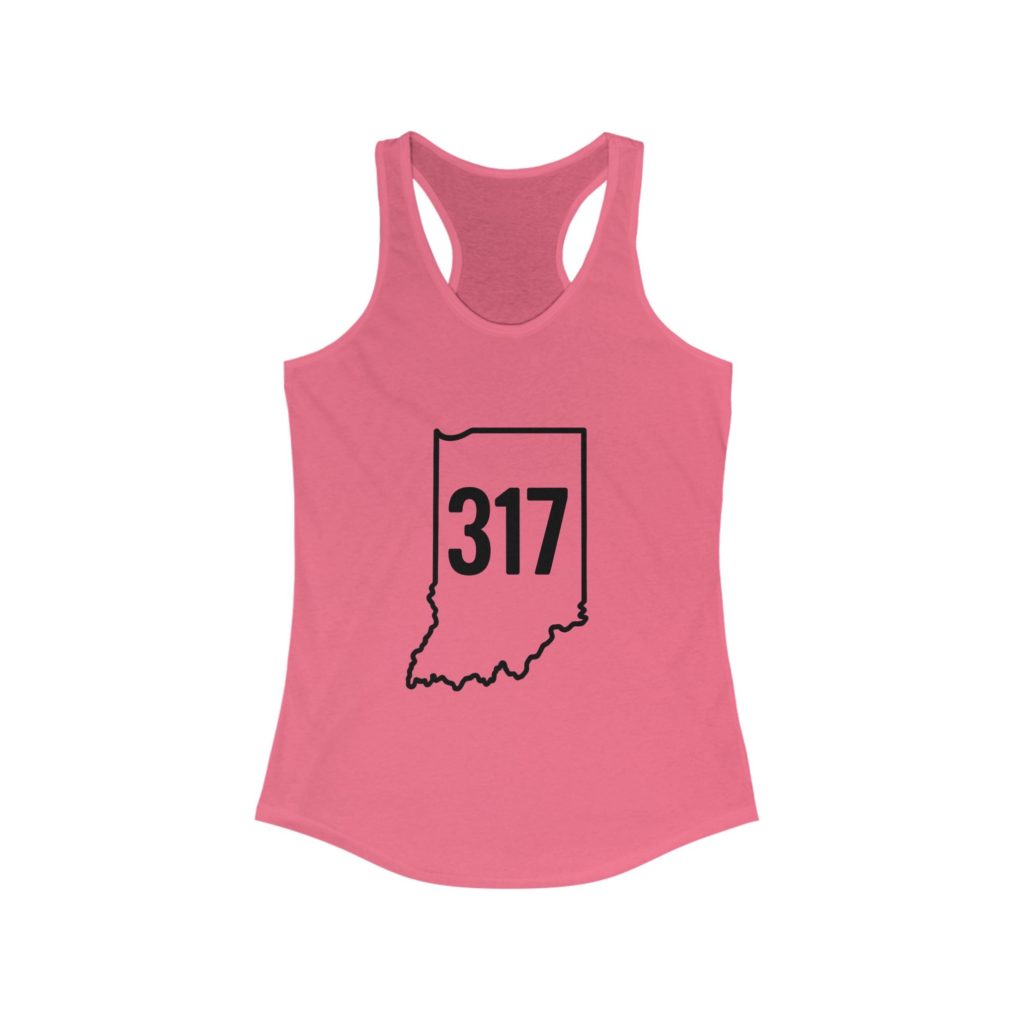 Indiana 317 Racerback Tank | Black Lettering | Women's Workout Top, Summer Style Tee, Fitness Gift, Casual Wear, Indiana Pride Apparel