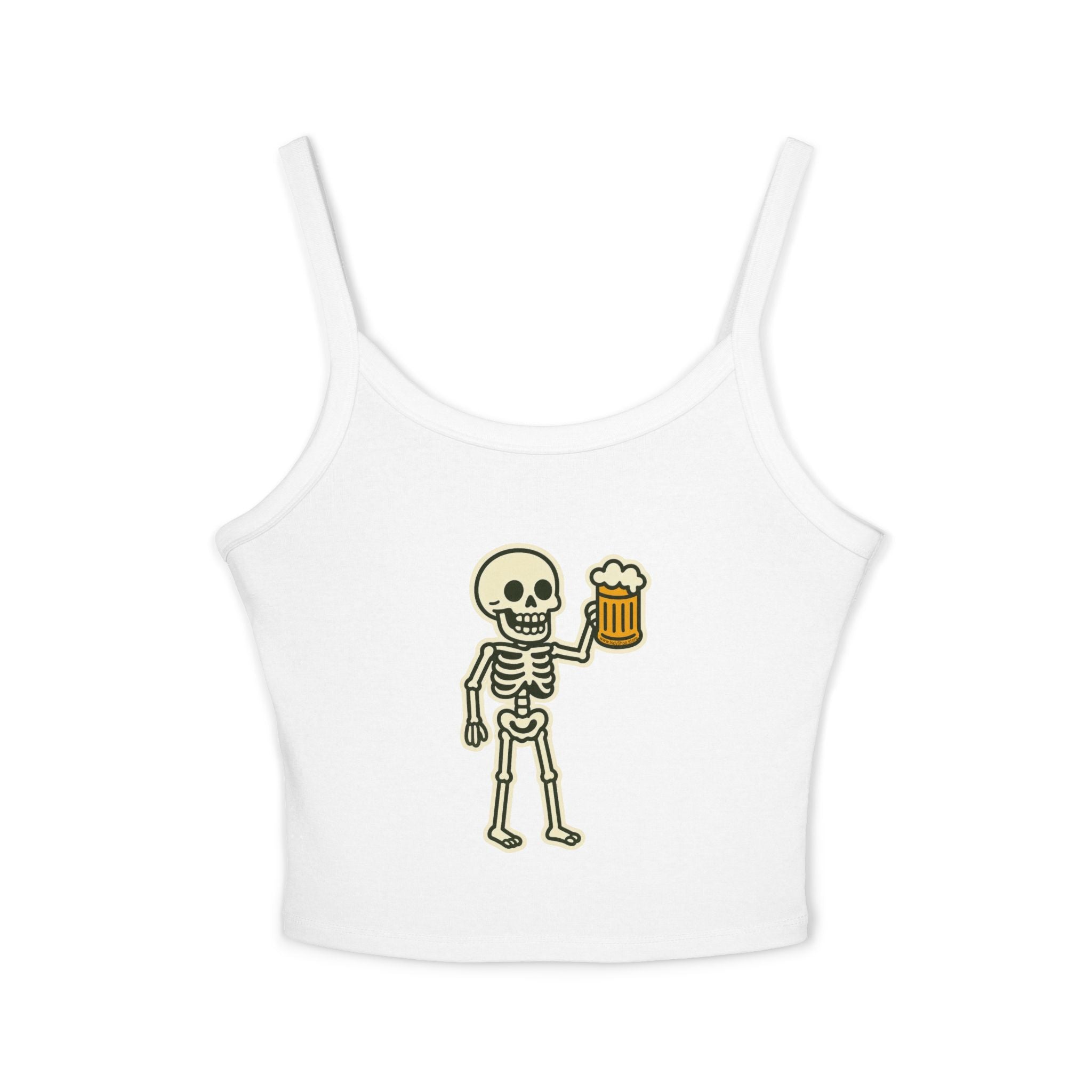 Skeleton with Beer Women's Tank Top | Spaghetti Strap Tank Top