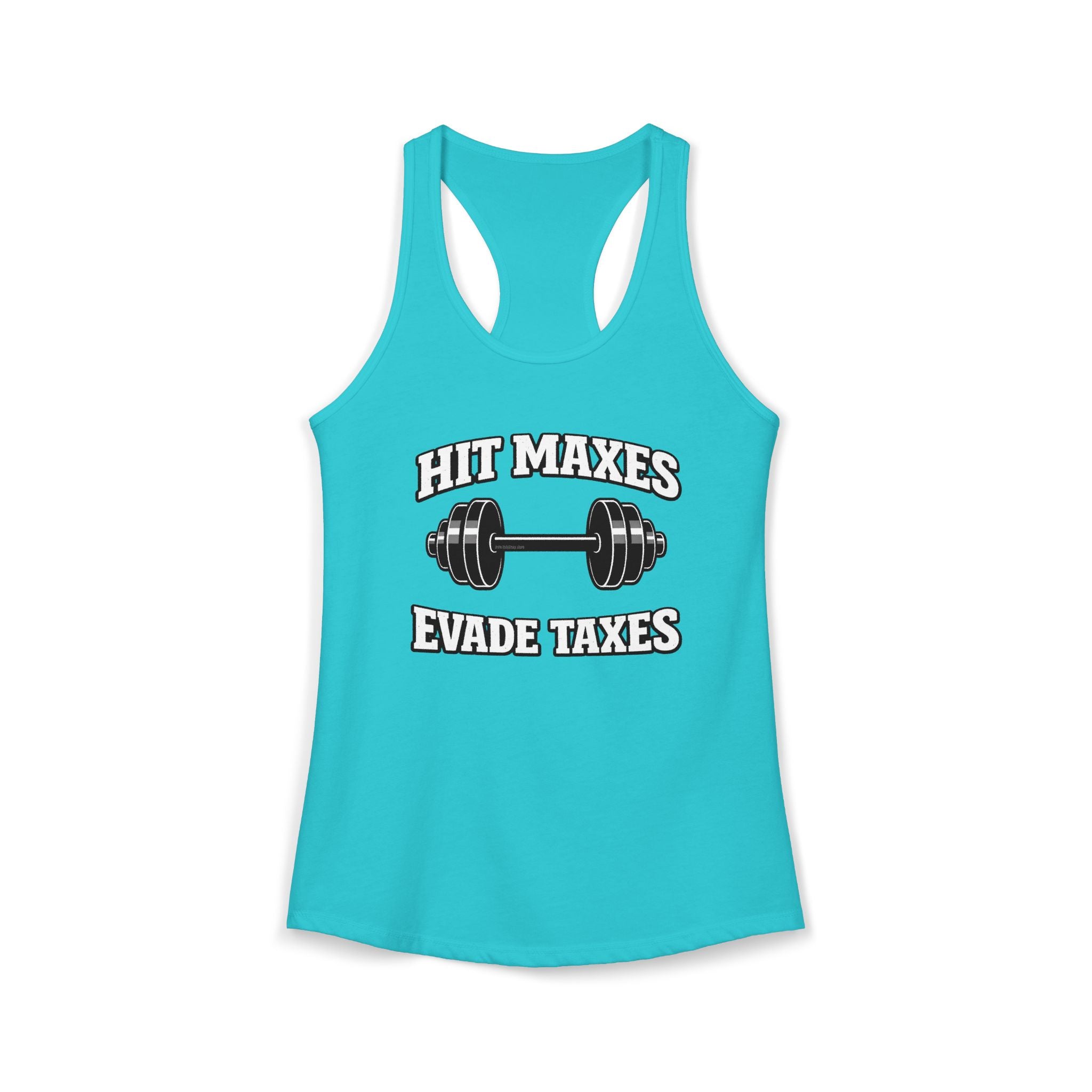 Hit Maxes Evade Taxes Racerback Tank