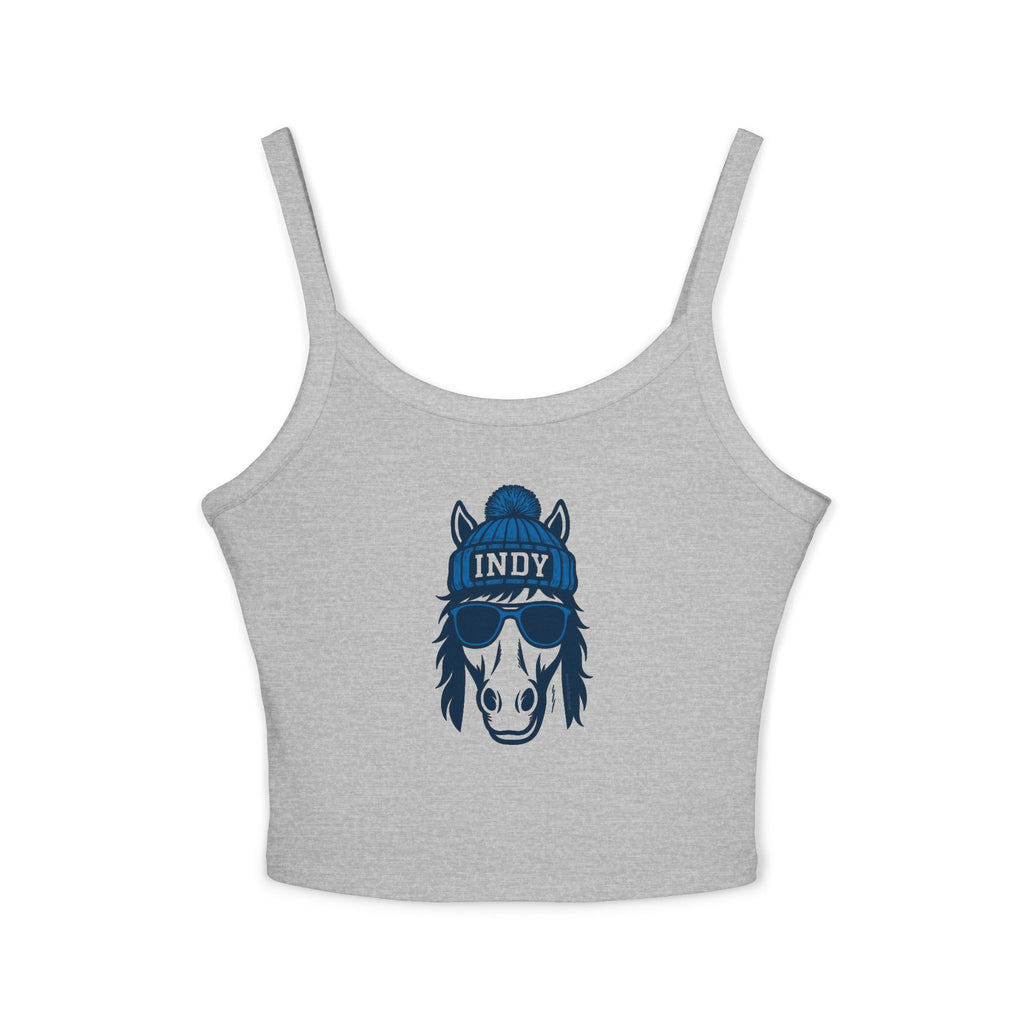Indy Colts Women's Tank Top | Spaghetti Strap Tank Top | Indianapolis Colt with Glasses and Hat