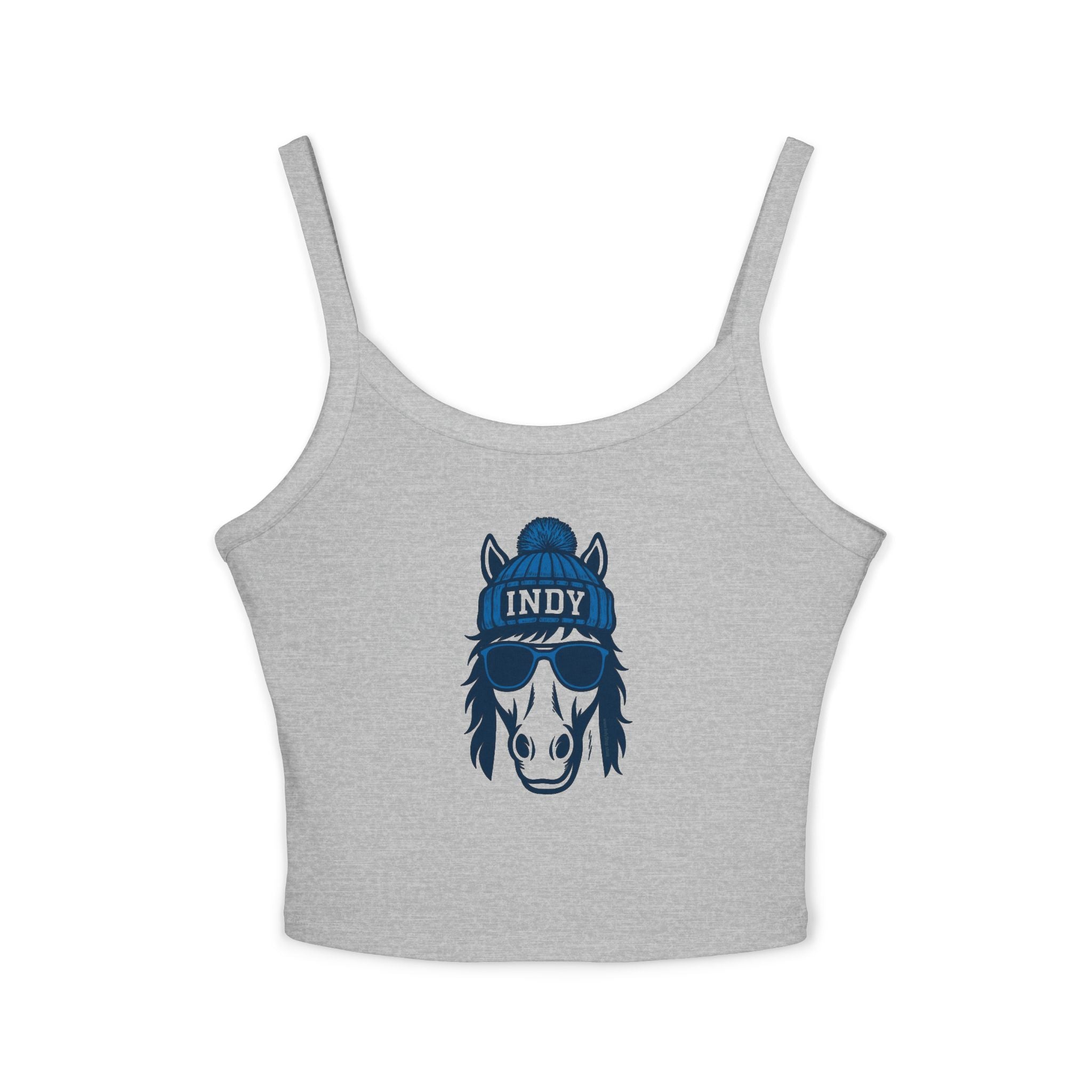 Indy Colts Women's Tank Top | Spaghetti Strap Tank Top | Indianapolis Colt with Glasses and Hat