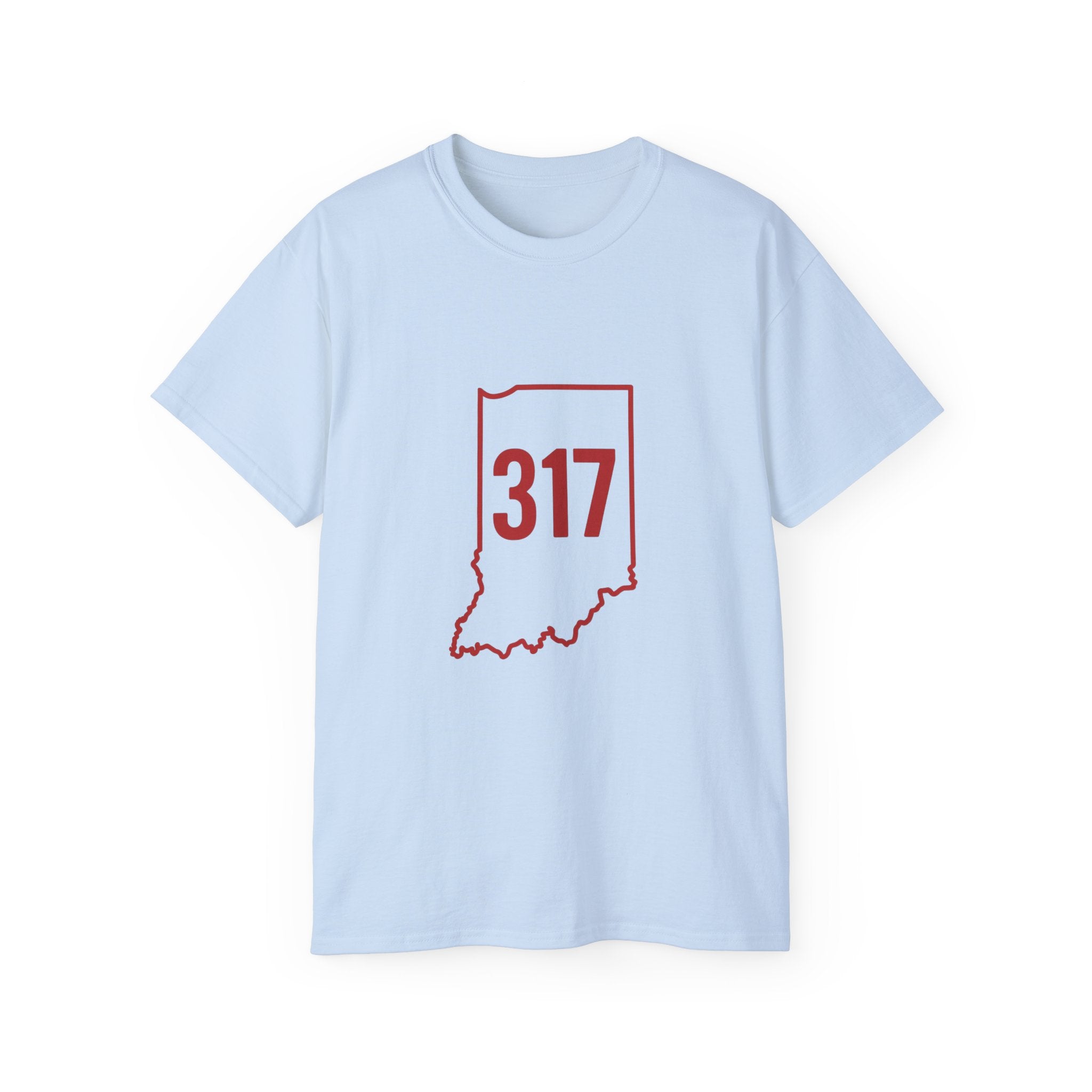 Indiana 317 Unisex Ultra Cotton Tee | Casual Wear, Gift for Hoosiers, State Pride, Travel Souvenir, Unique Local Apparel