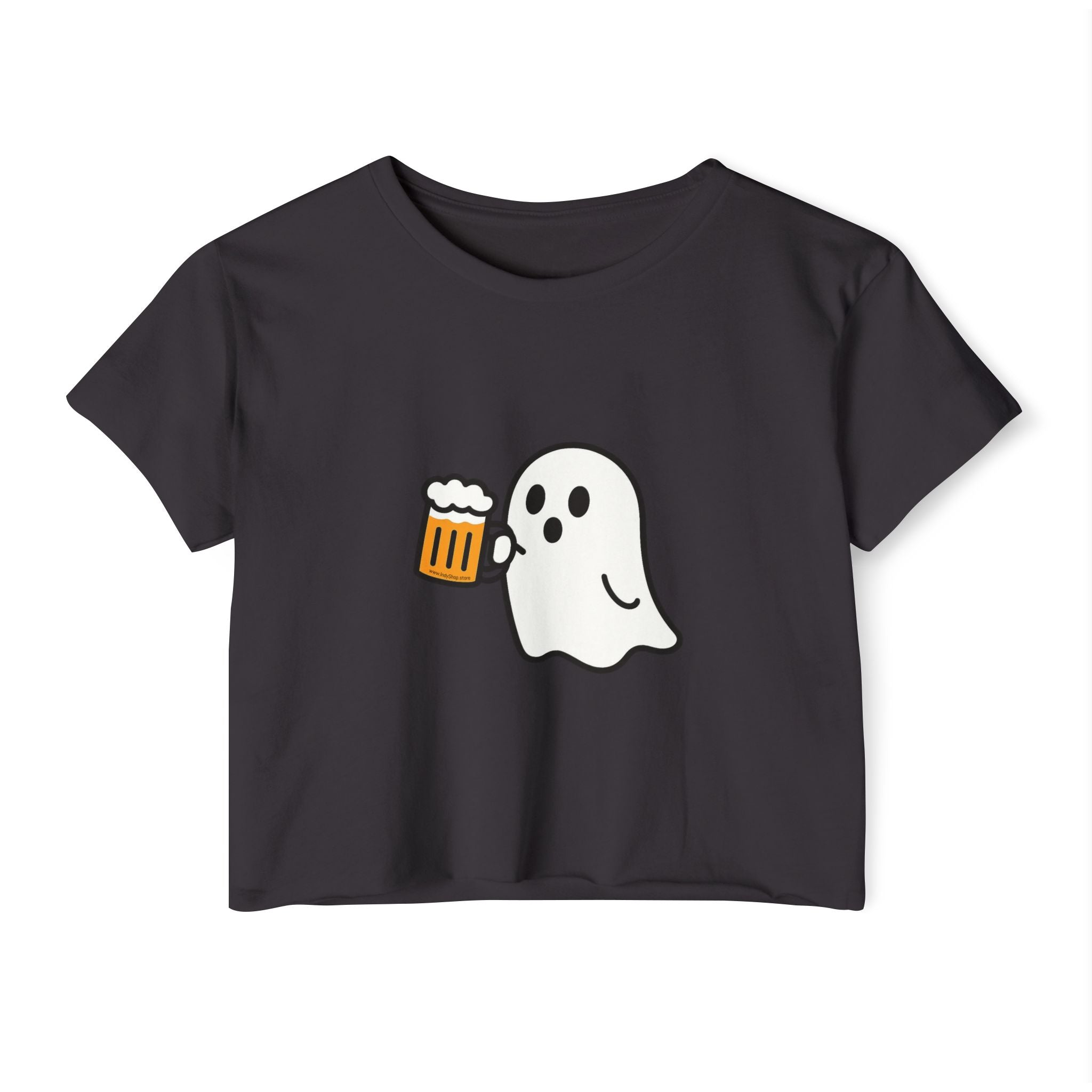 Ghost with Beer Crop Top