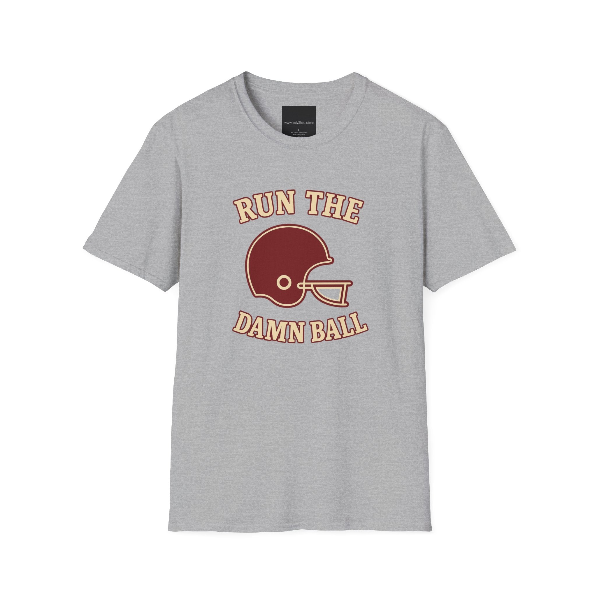 Run the Damn Ball Cream and Crimson Unisex Graphic T-Shirt