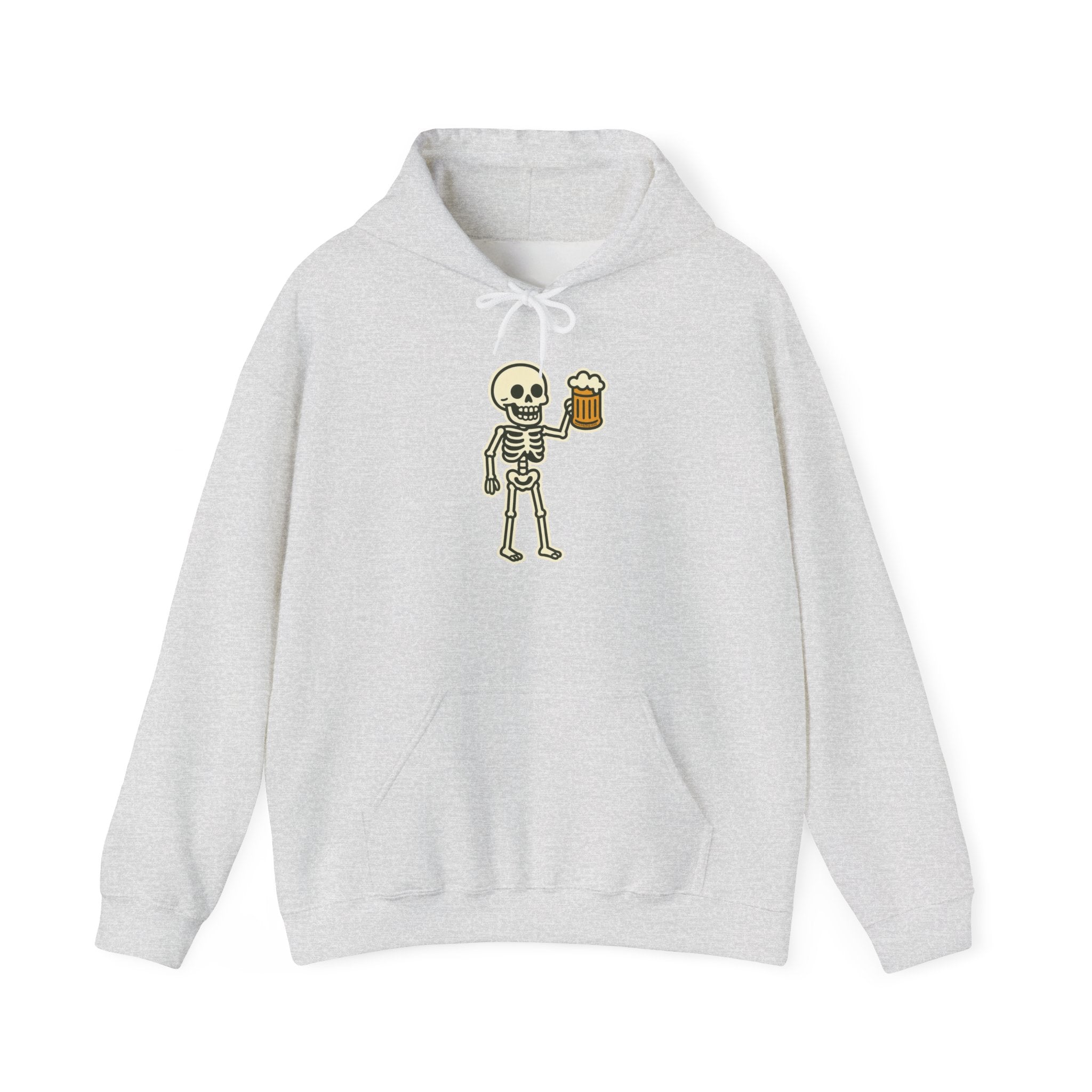 Skeleton Drinking Beer Hoodie – Unisex Heavy Blend Sweatshirt