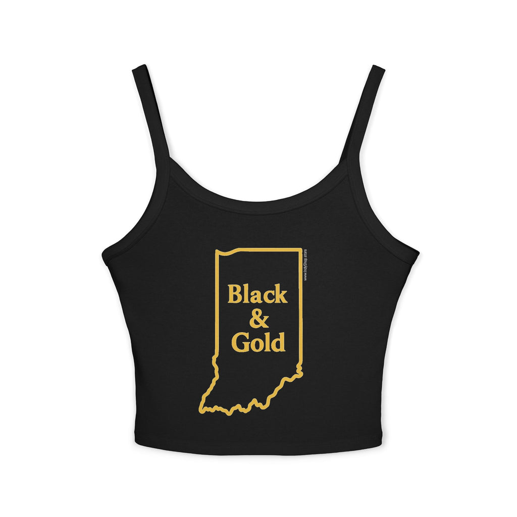 Black & Gold Women's Tank Top | Spaghetti Strap Tank Top