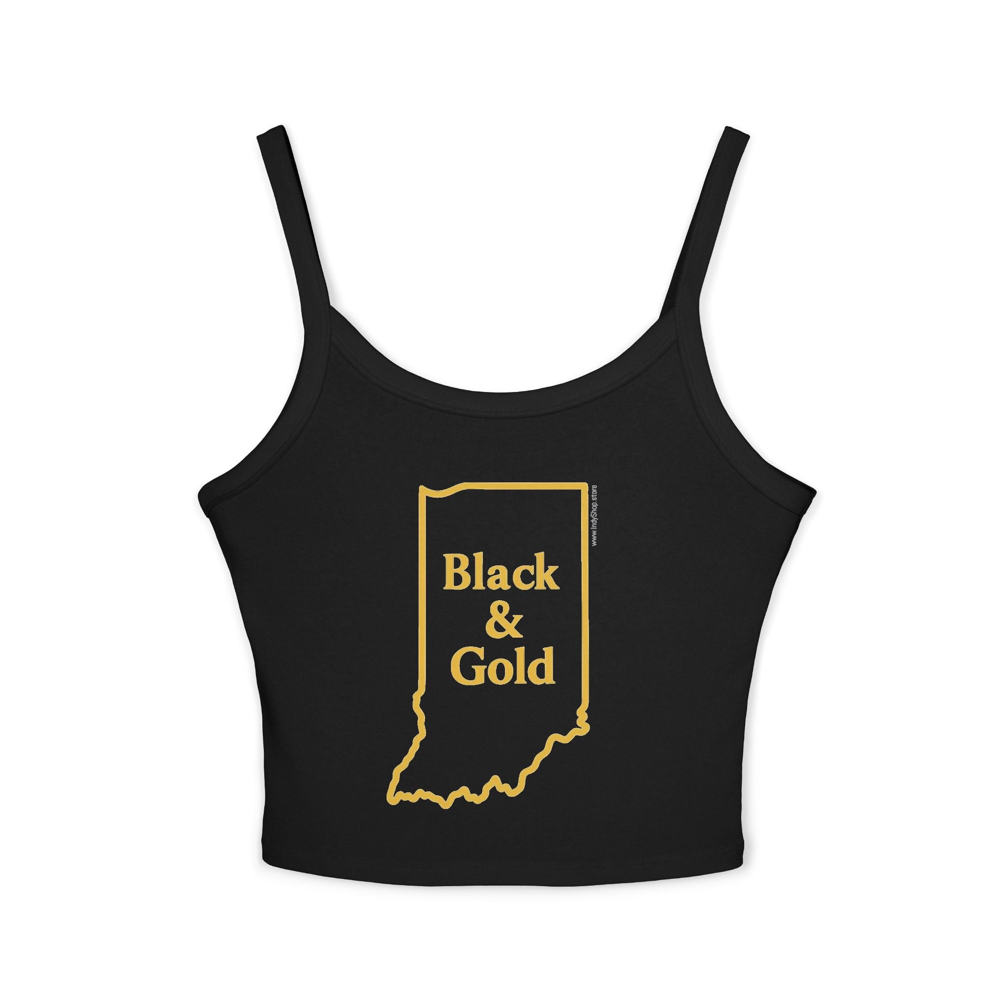 Black & Gold Women's Tank Top | Spaghetti Strap Tank Top