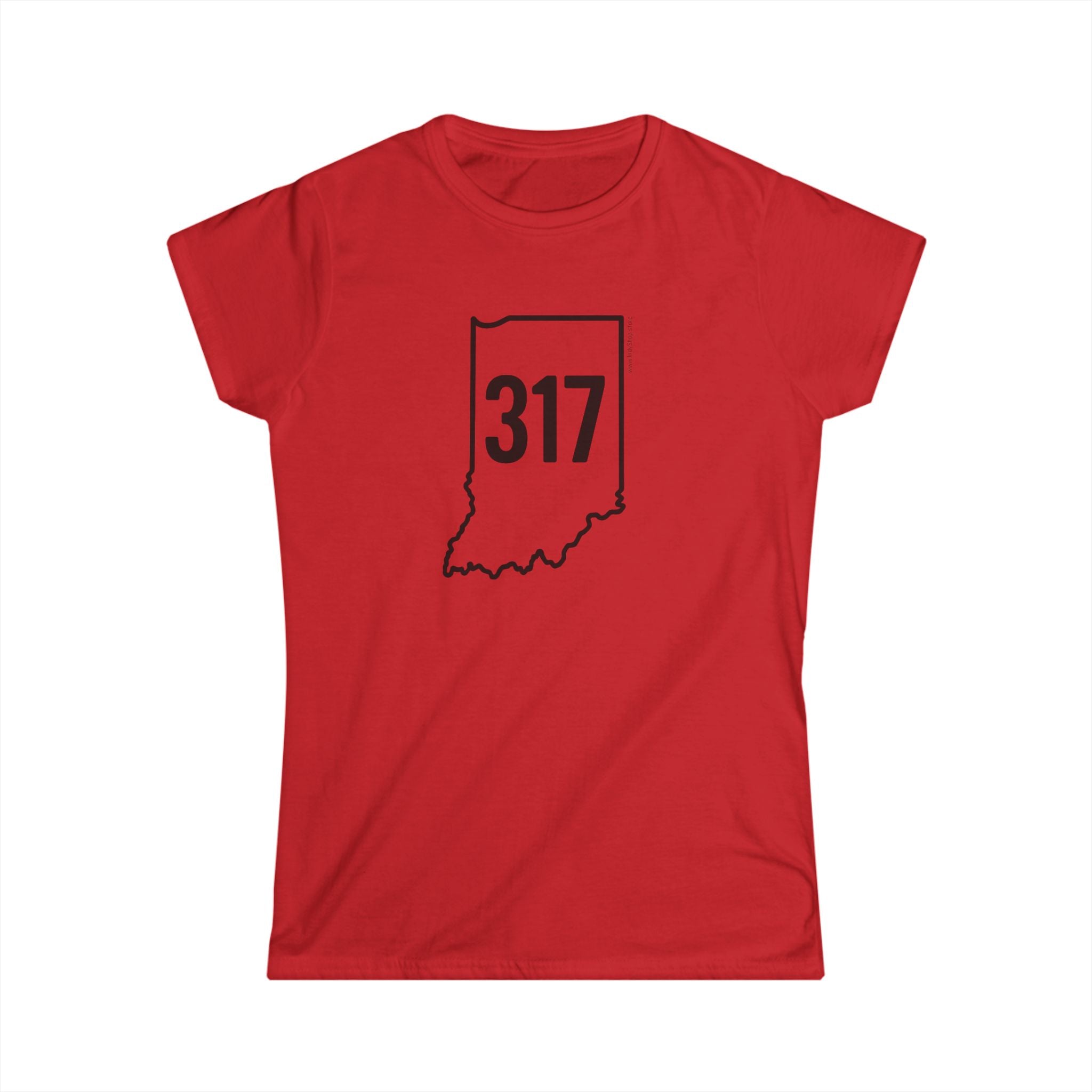 Indiana 317 Black Outline Women's Graphic Tee