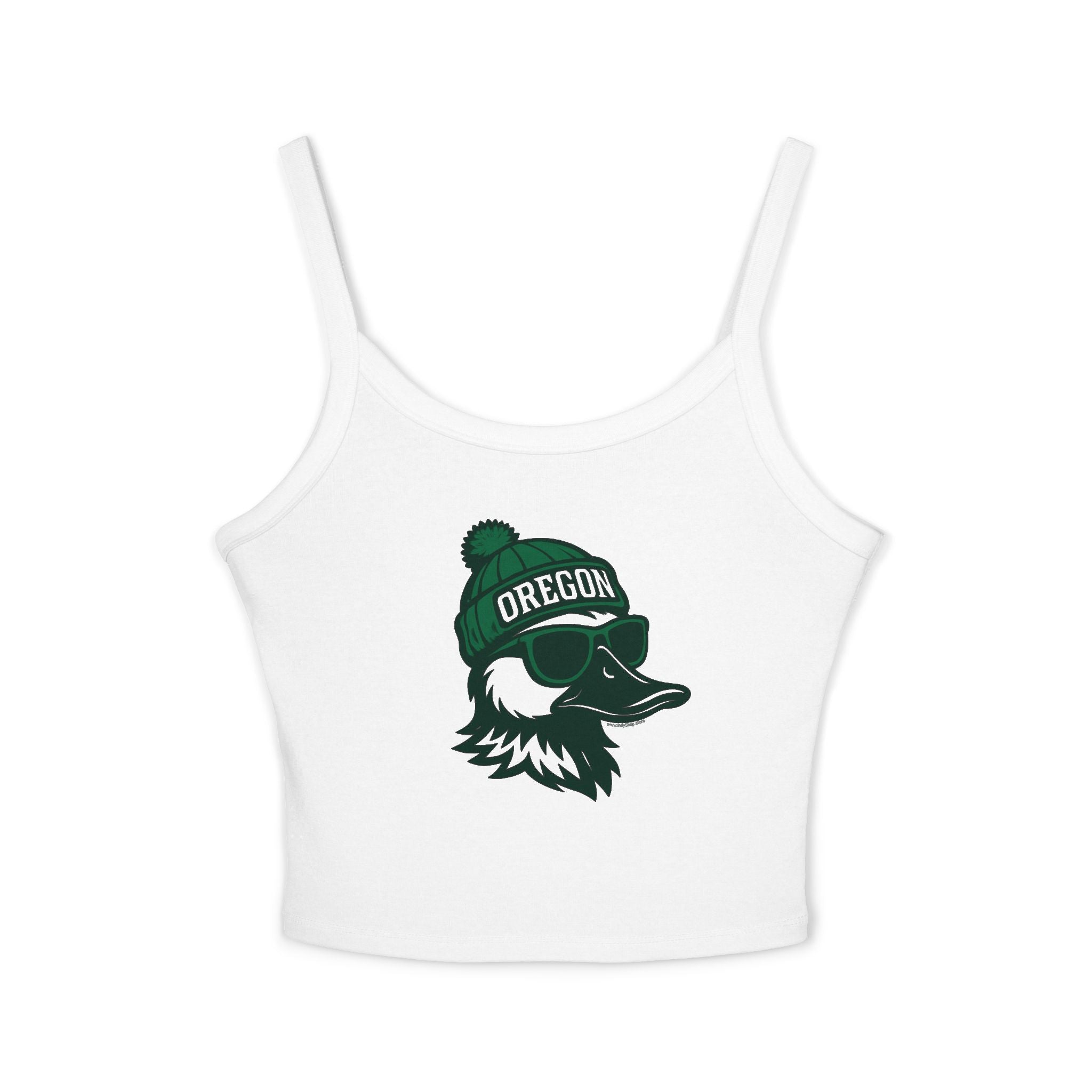 Oregon Ducks Women's Spaghetti Strap Tank Top | Duck with Glasses and Hat