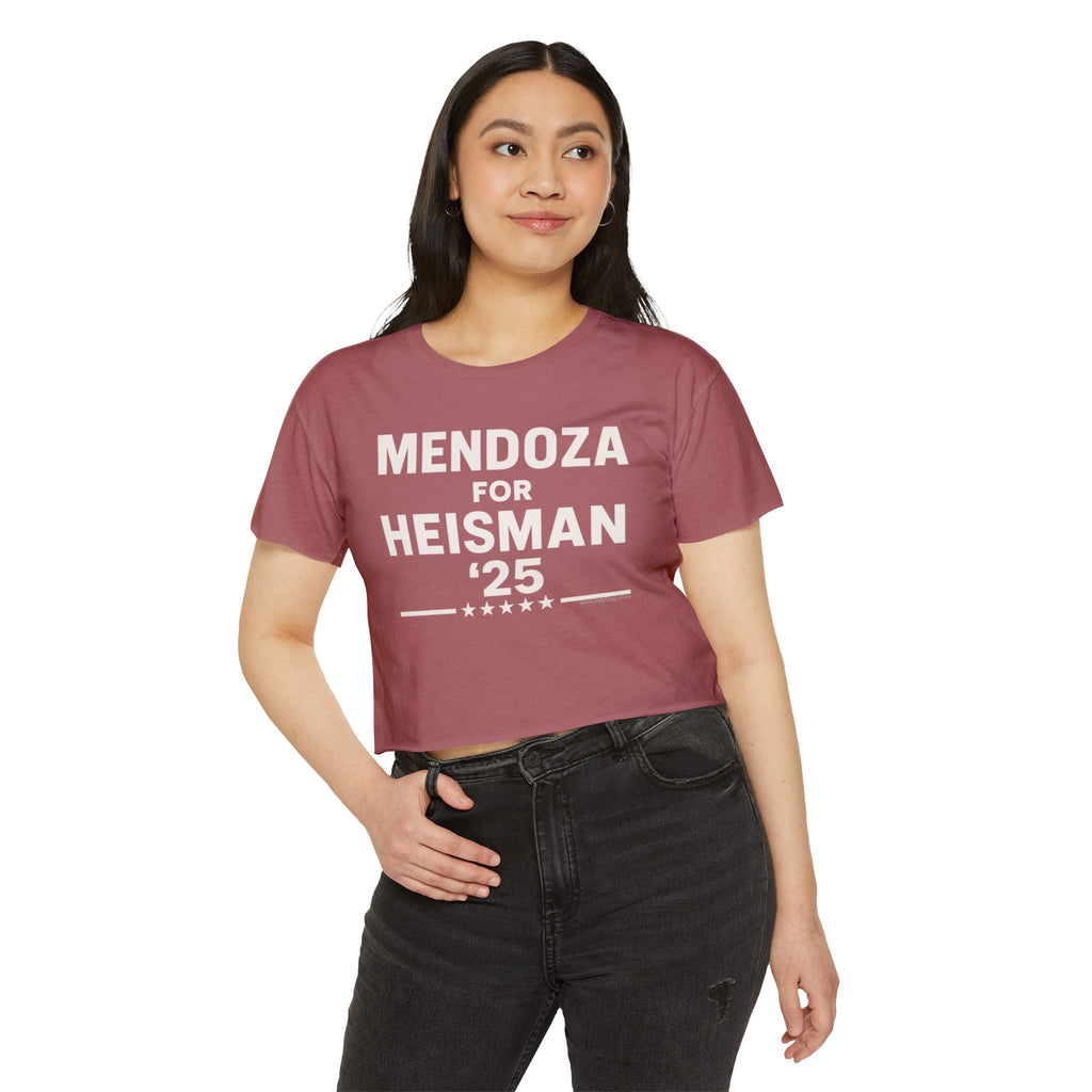 Mendoza for Heisman '25 Women's Crop Top | Indiana Football