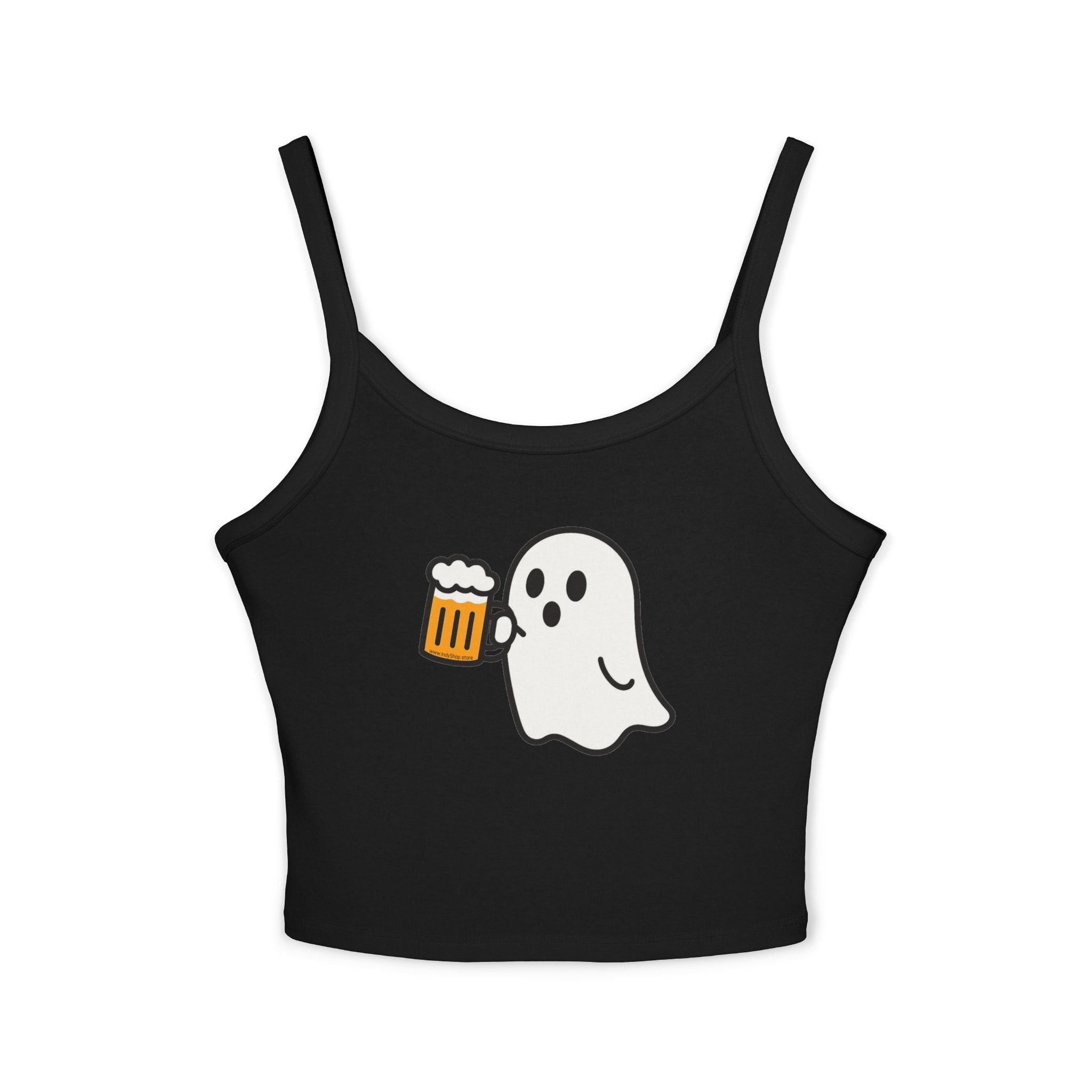 Ghost with Beer Women's Tank Top | Spaghetti Strap Tank Top