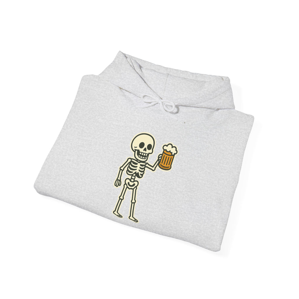 Skeleton Drinking Beer Hoodie – Unisex Heavy Blend Sweatshirt