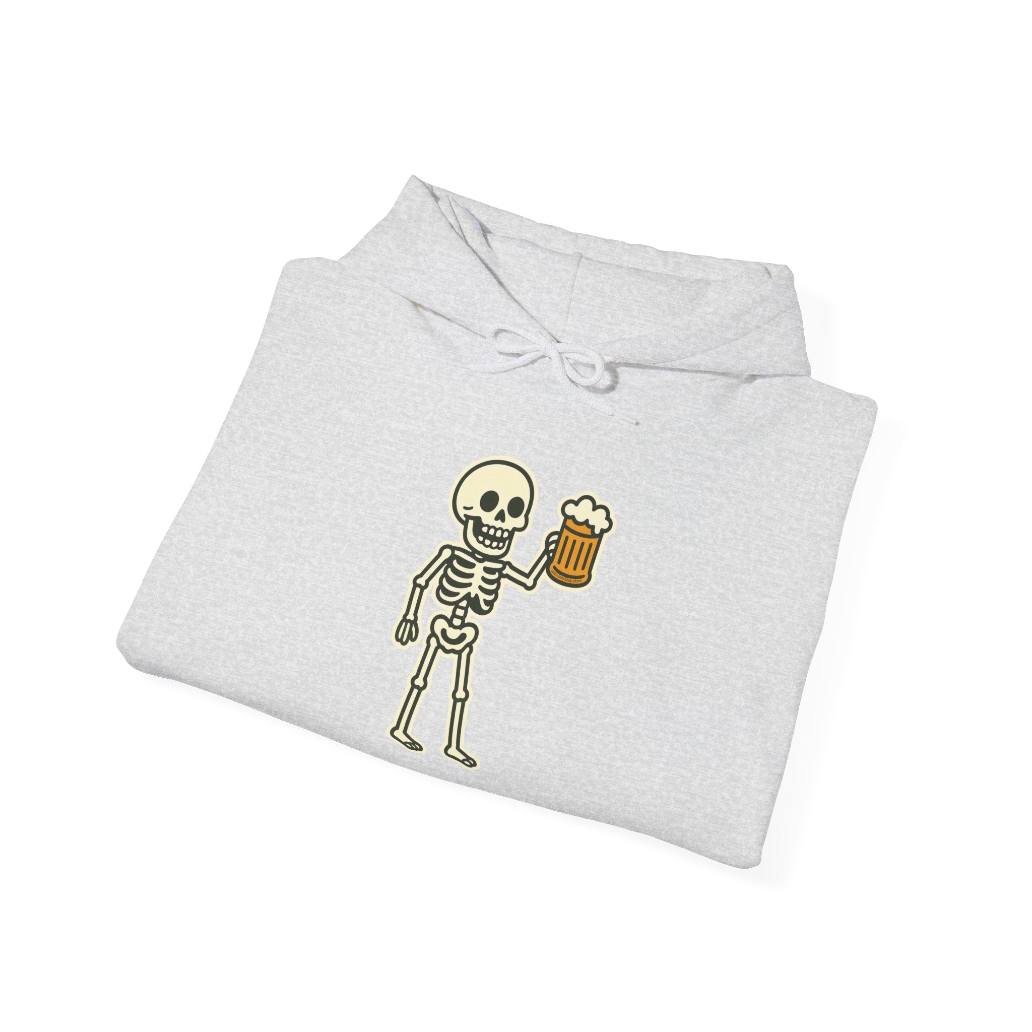 Skeleton Drinking Beer Hoodie – Unisex Heavy Blend Sweatshirt