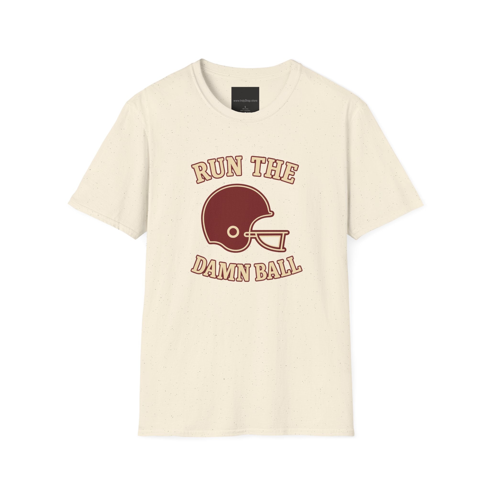 Run the Damn Ball Cream and Crimson Unisex Graphic T-Shirt