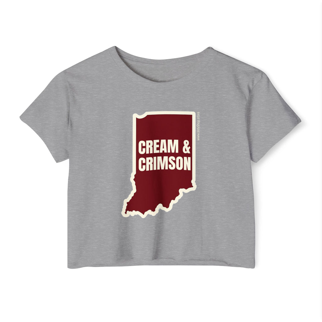 Cream & Crimson Women's Crop Top