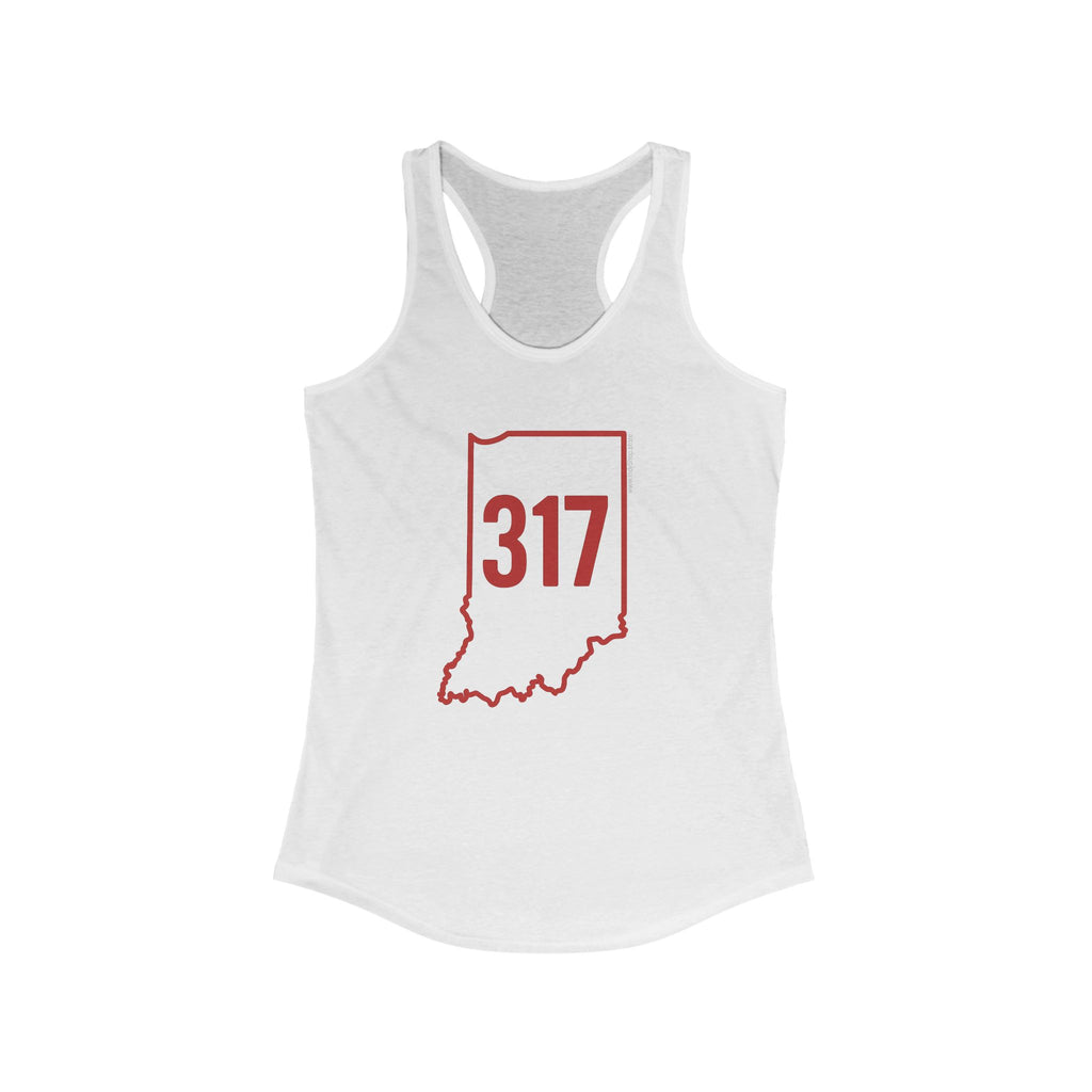 Indiana 317 Red Outline Racerback Tank
