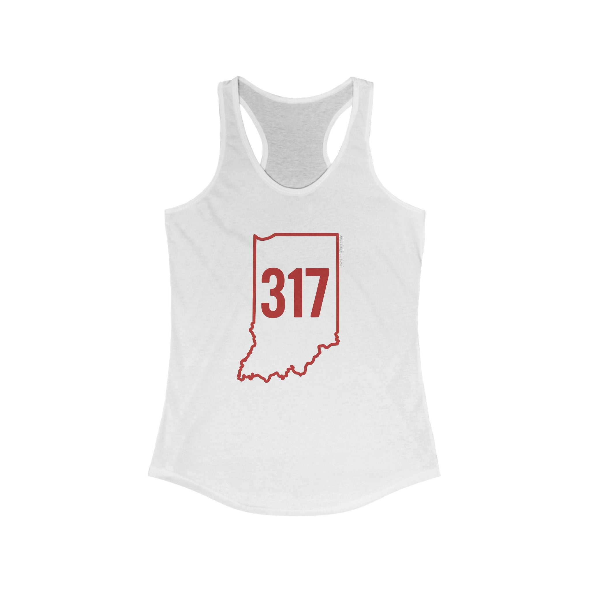 Indiana 317 Red Outline Racerback Tank