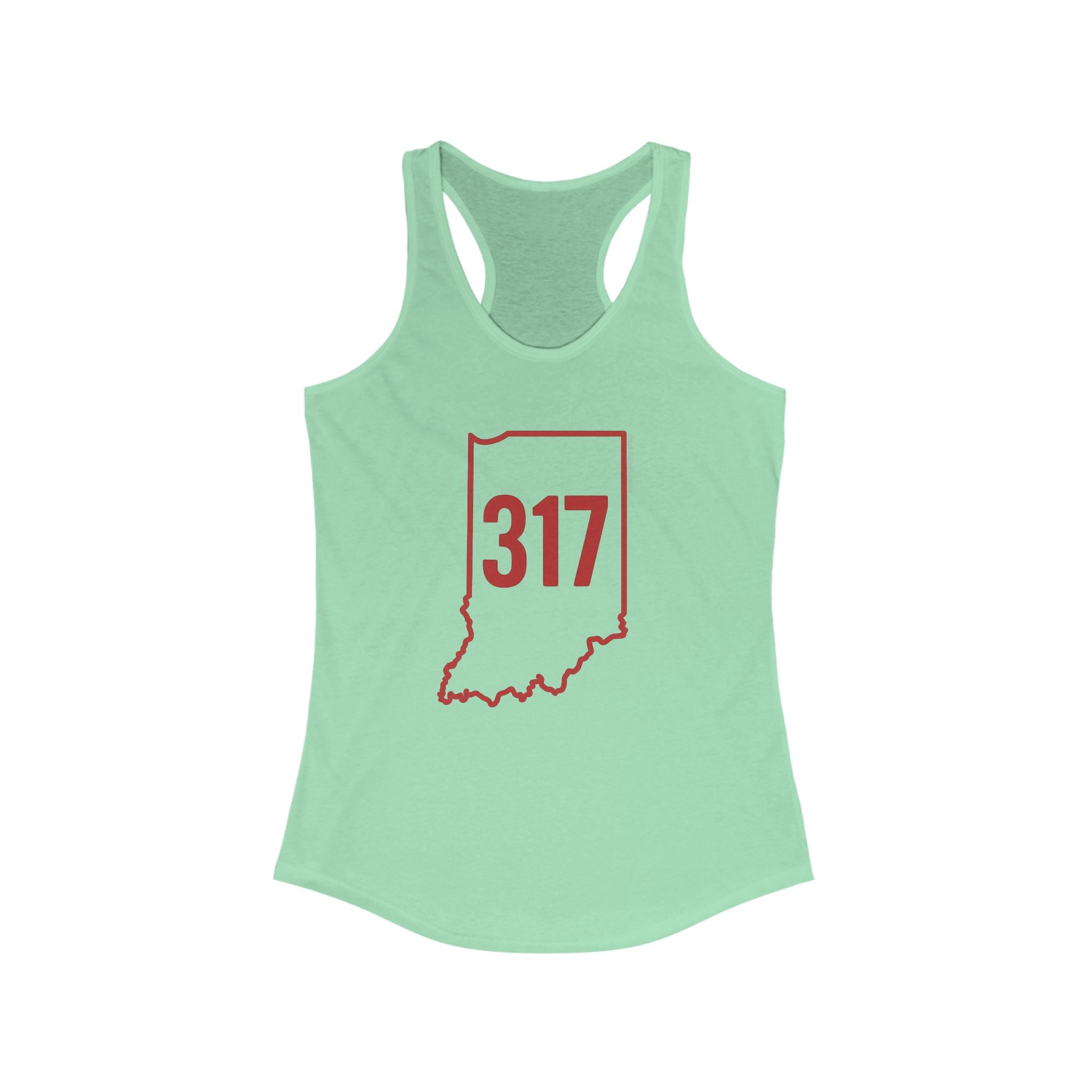 Indiana 317 Red Outline Racerback Tank
