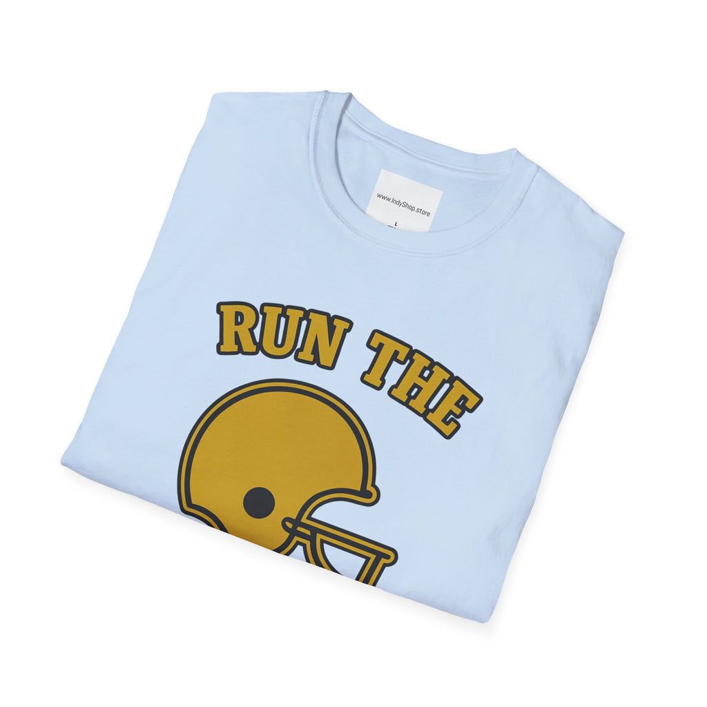 Run the Damn Ball Black and Gold Unisex Graphic T-Shirt