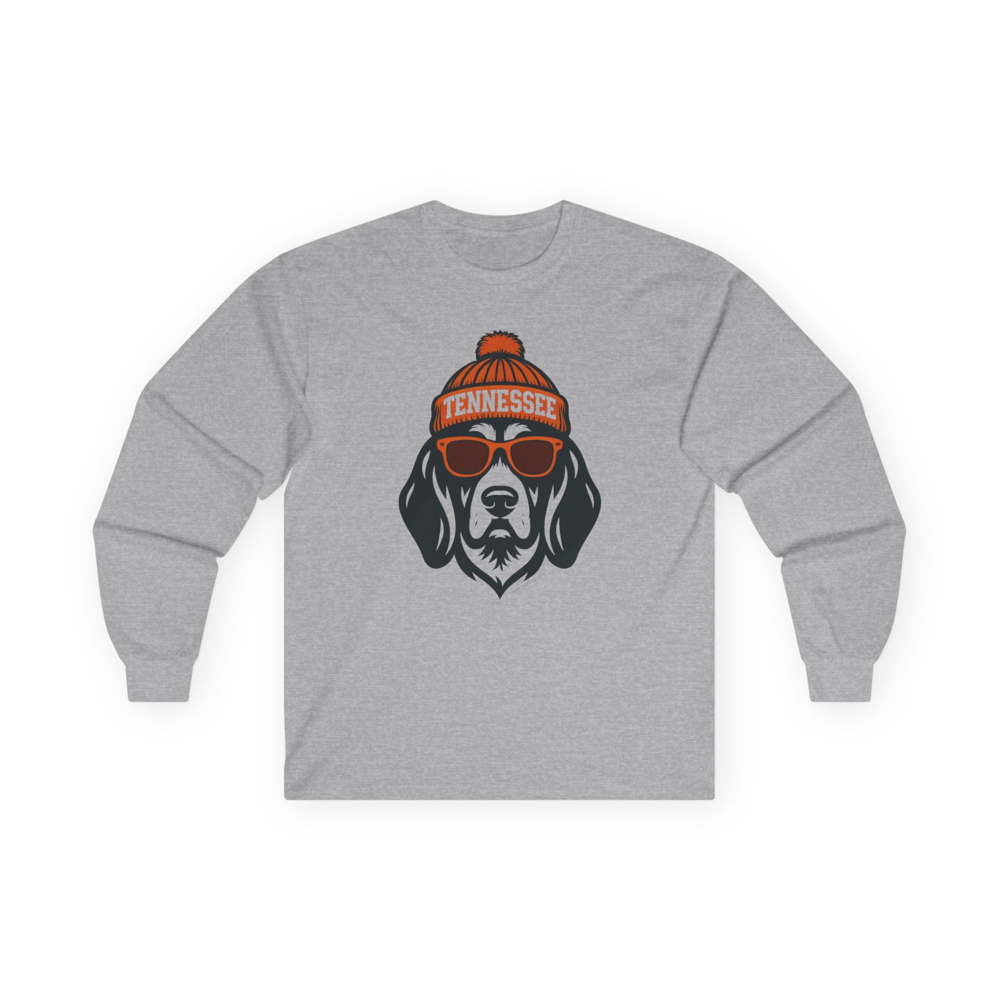Tennessee Hound with Glasses and Hat Long Sleeve Tee | Tennessee Volunteers Smokey with Glasses and Hat
