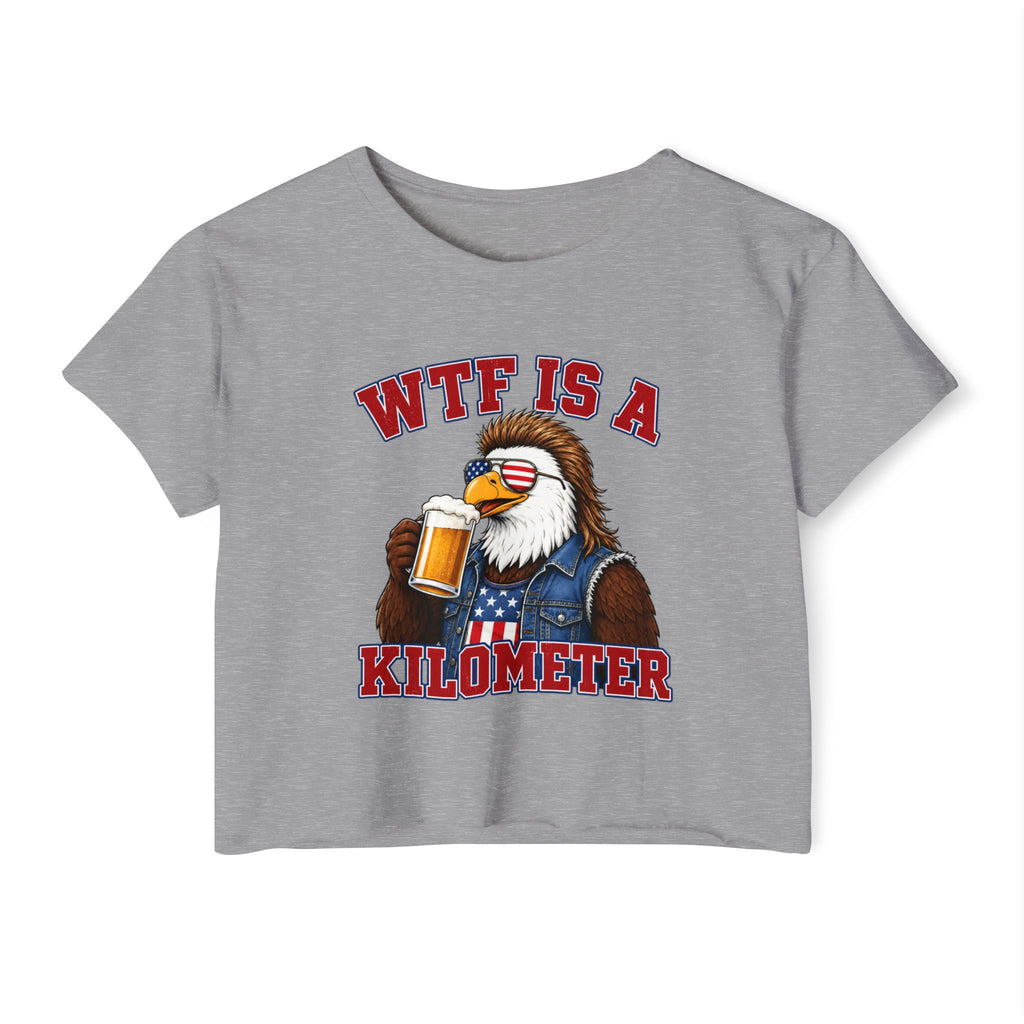 WTF is a Kilometer | Patriotic Eagle Crop Top
