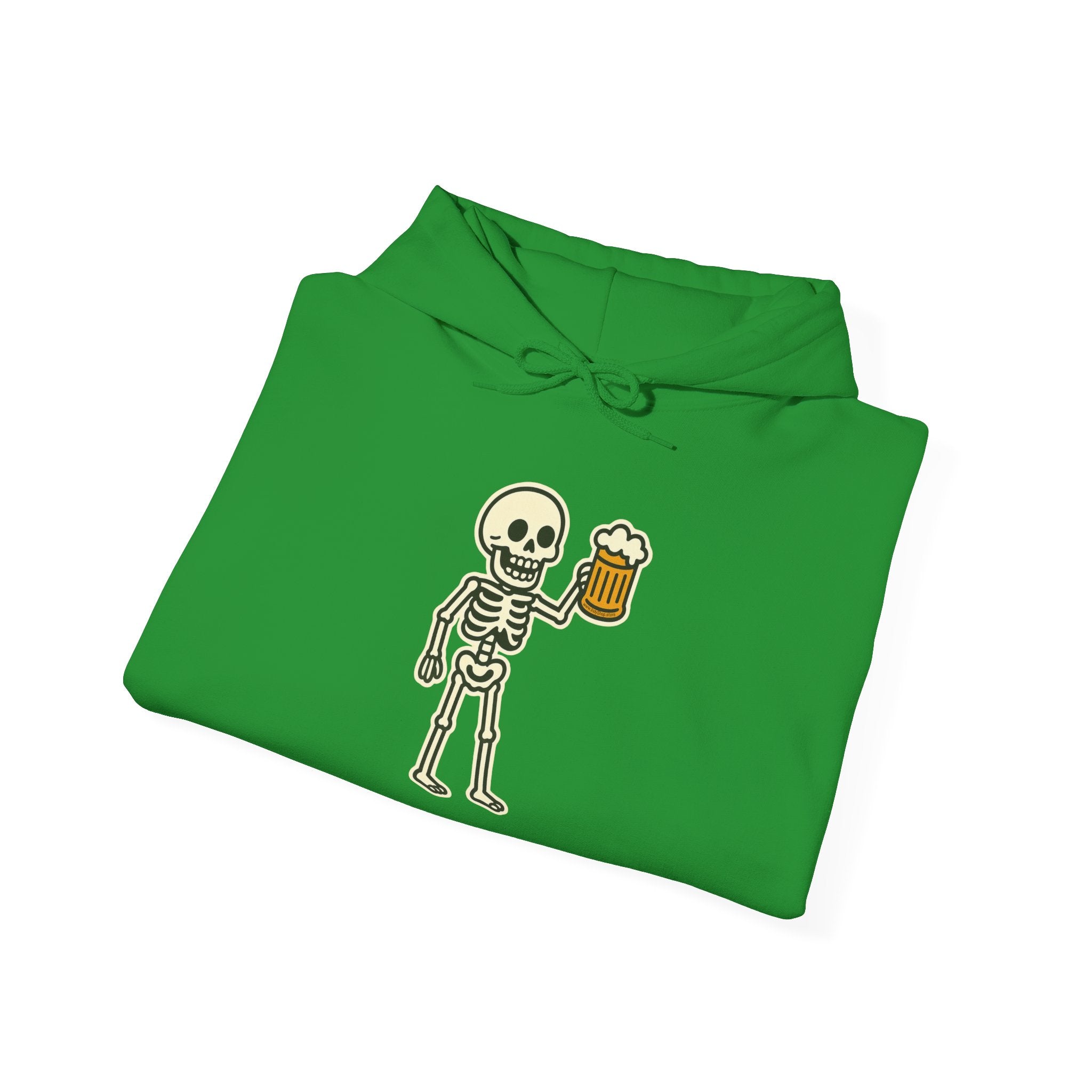 Skeleton Drinking Beer Hoodie – Unisex Heavy Blend Sweatshirt