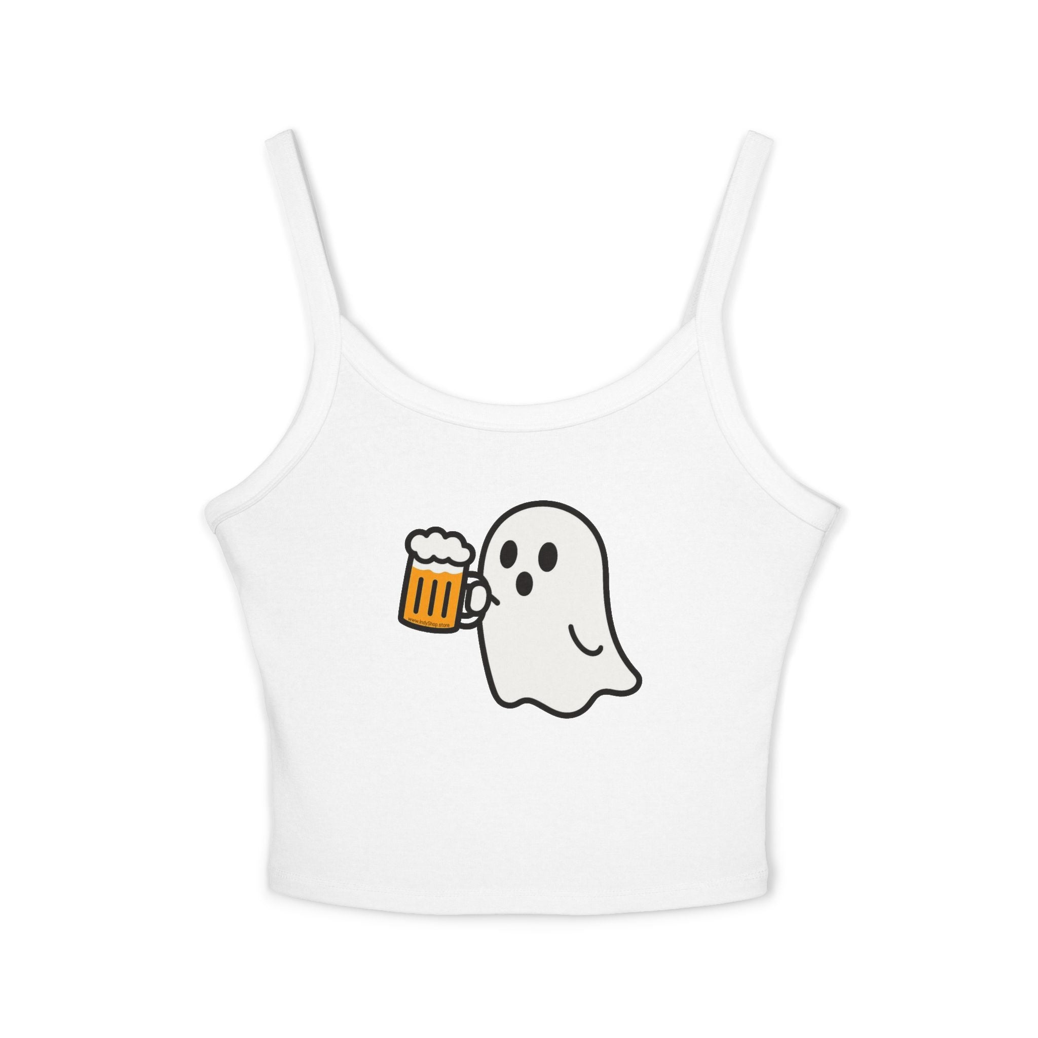Ghost with Beer Women's Tank Top | Spaghetti Strap Tank Top