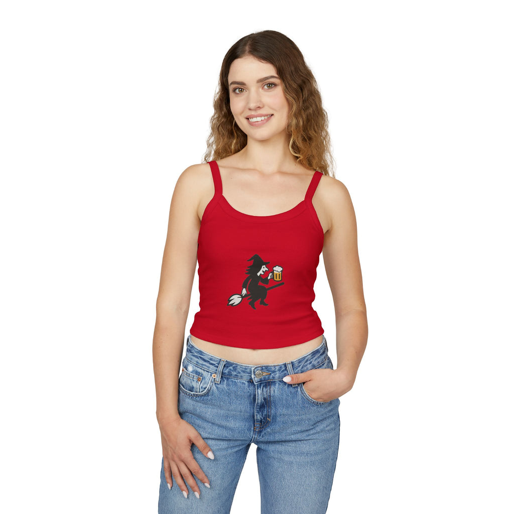 Witch with Beer Women's Tank Top | Spaghetti Strap Tank Top