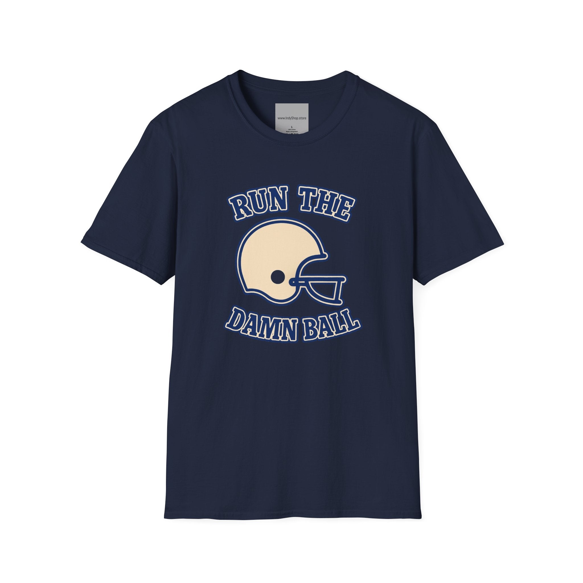 Run the Damn Ball Blue and White Unisex Graphic T-Shirt