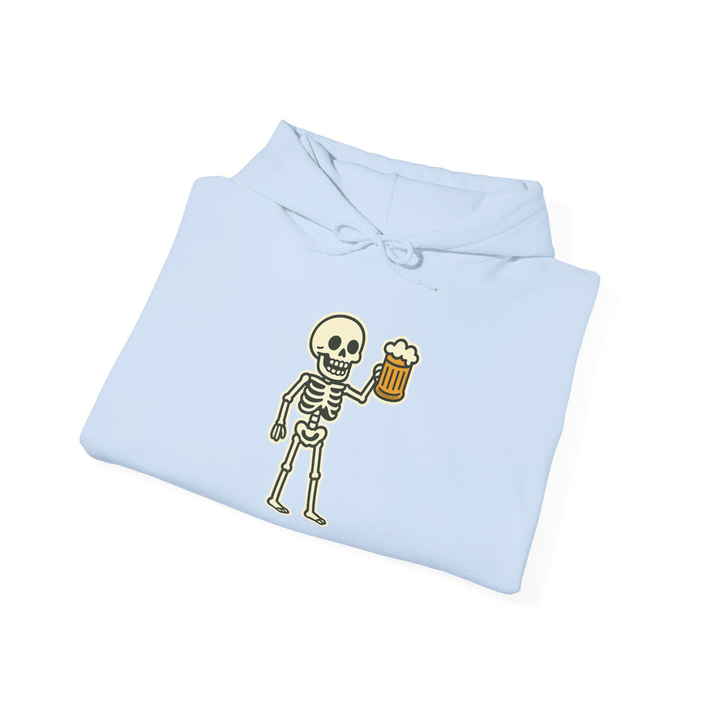 Skeleton Drinking Beer Hoodie – Unisex Heavy Blend Sweatshirt