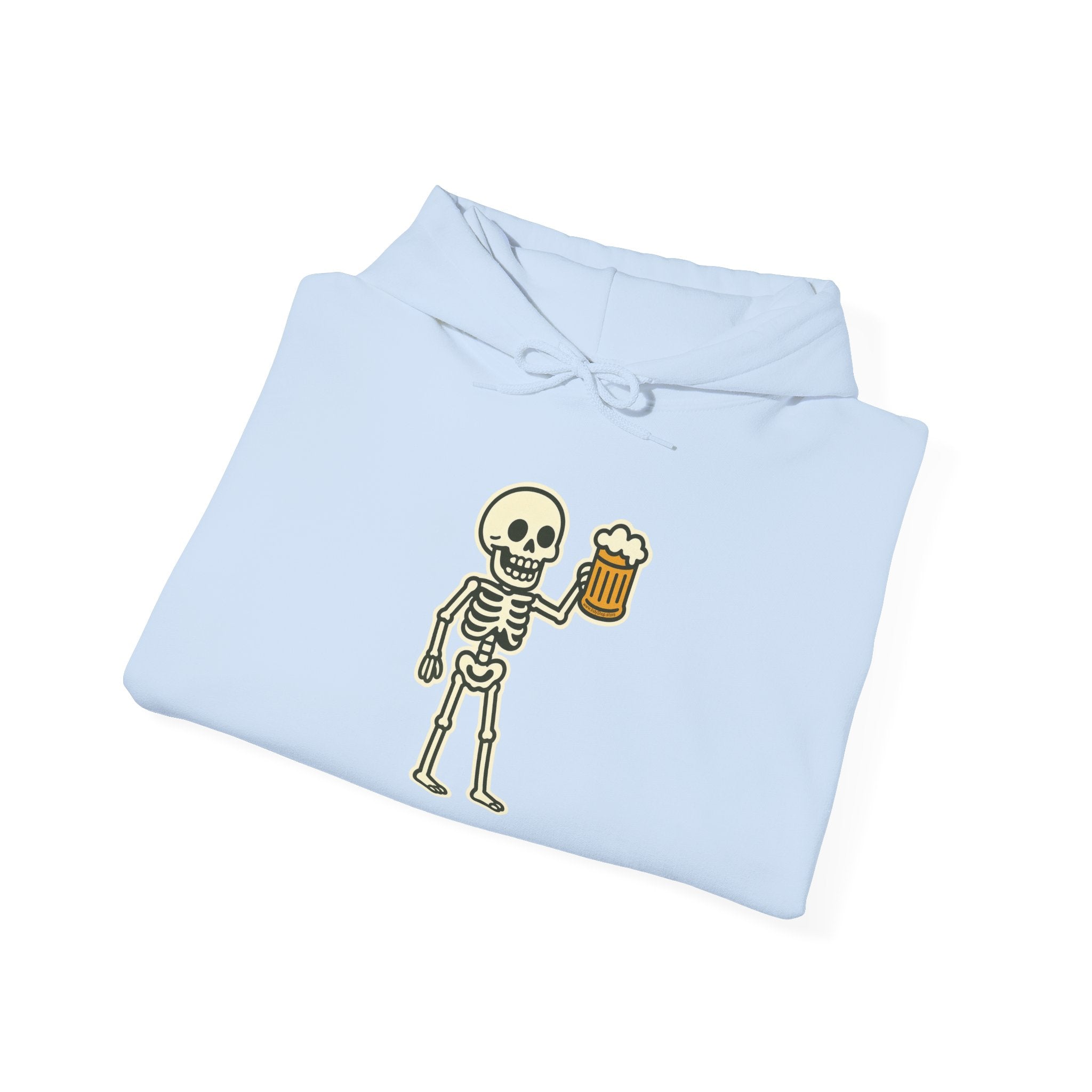 Skeleton Drinking Beer Hoodie – Unisex Heavy Blend Sweatshirt