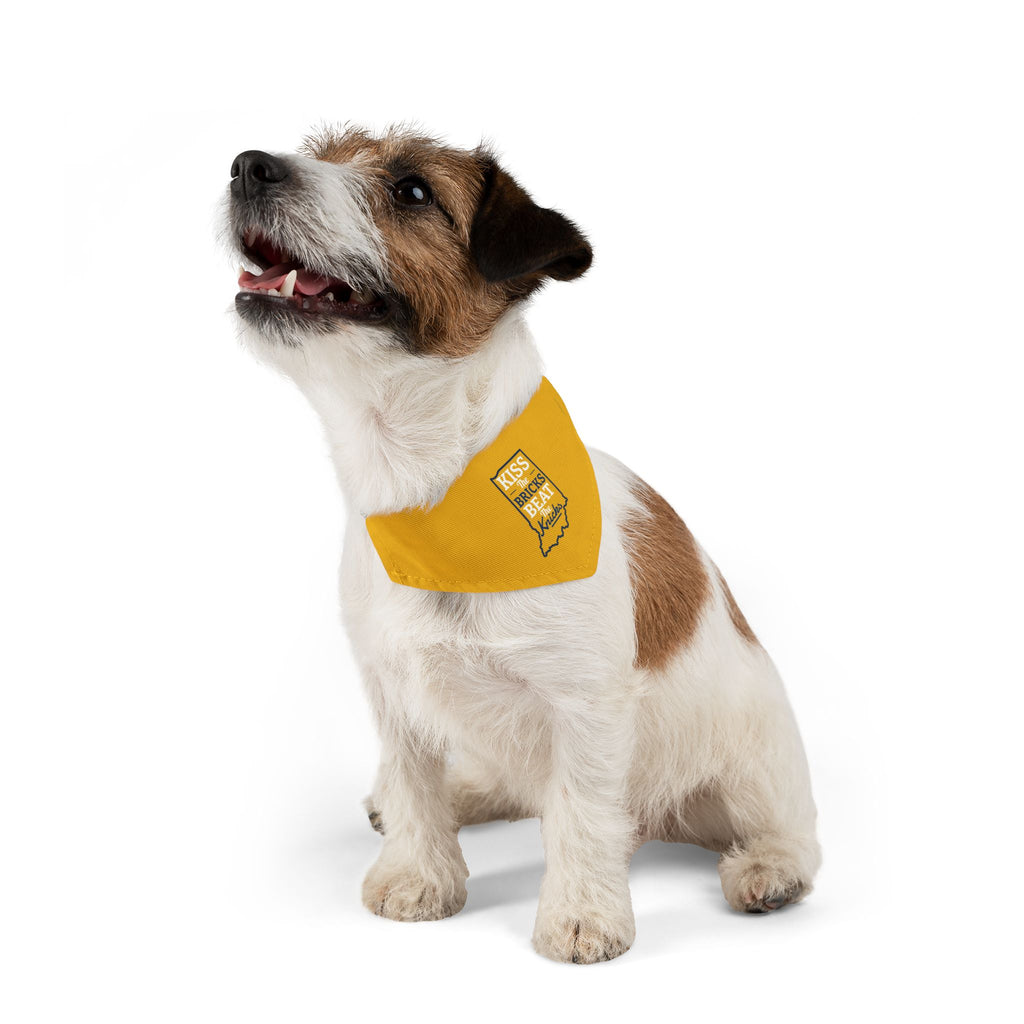 Kiss the Bricks Beat the Knicks Pet Bandana Collar — Indiana Yellow Dog Bandana Collar
