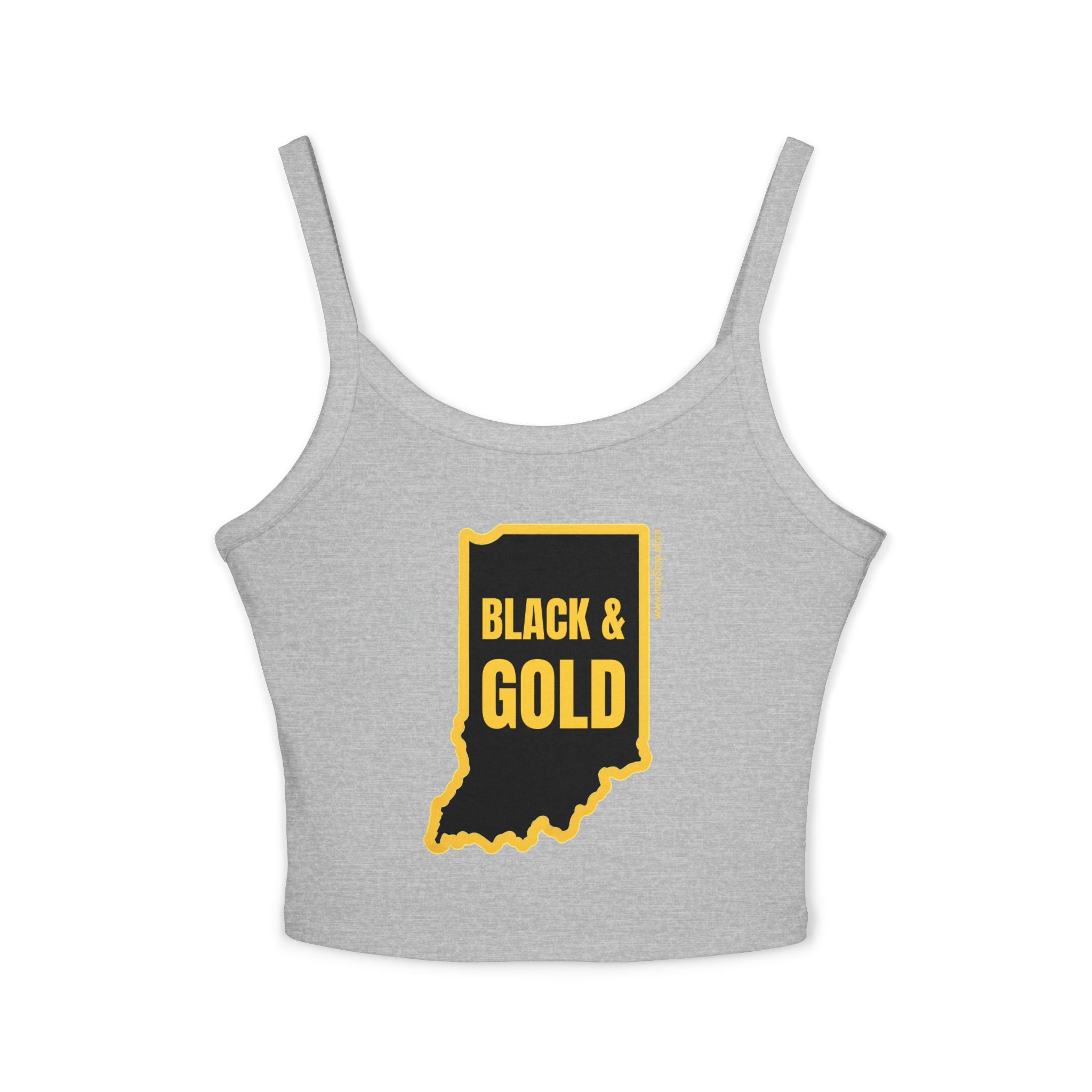 Black & Gold Women's Tank Top | Spaghetti Strap Tank Top