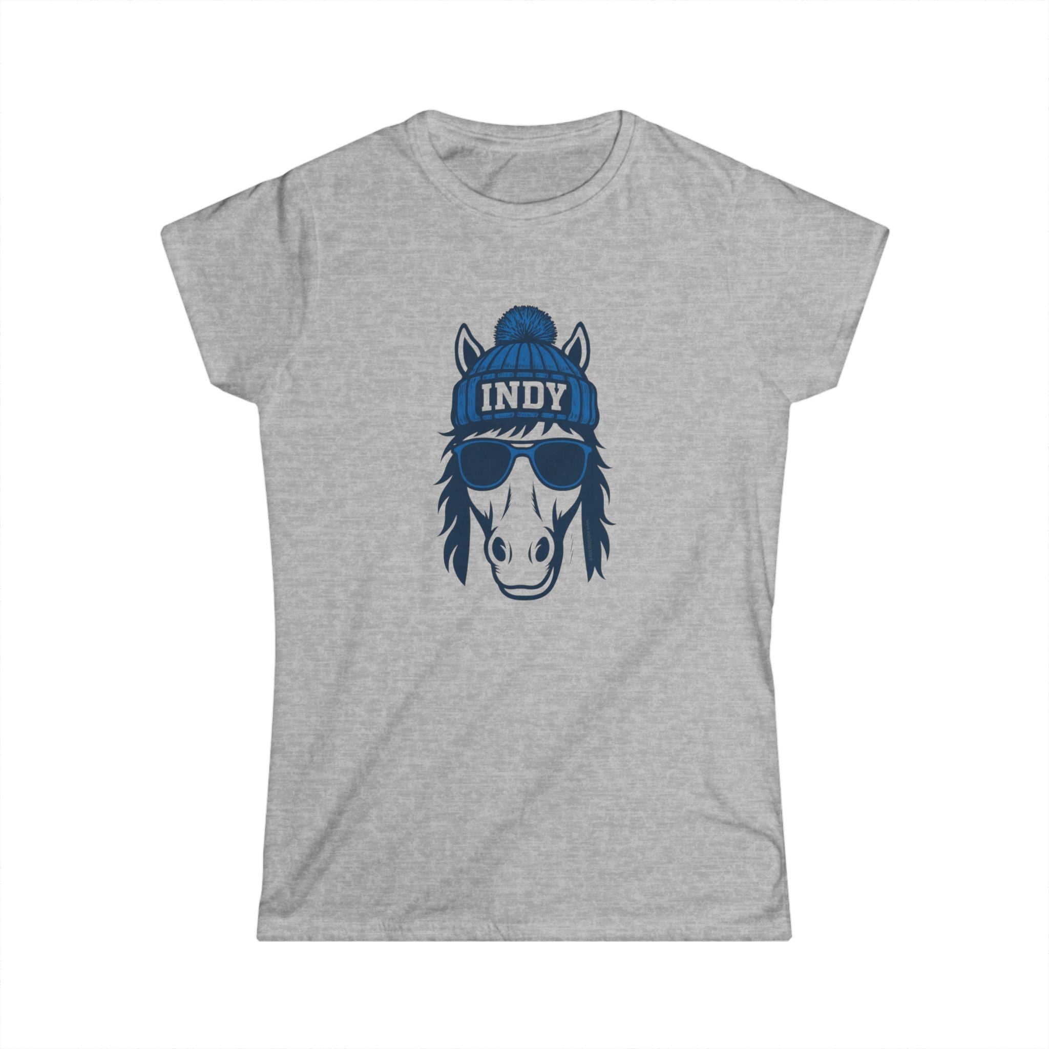 Indy Colts Women's Graphic Tee | Indianapolis Colt With Glasses and Hat
