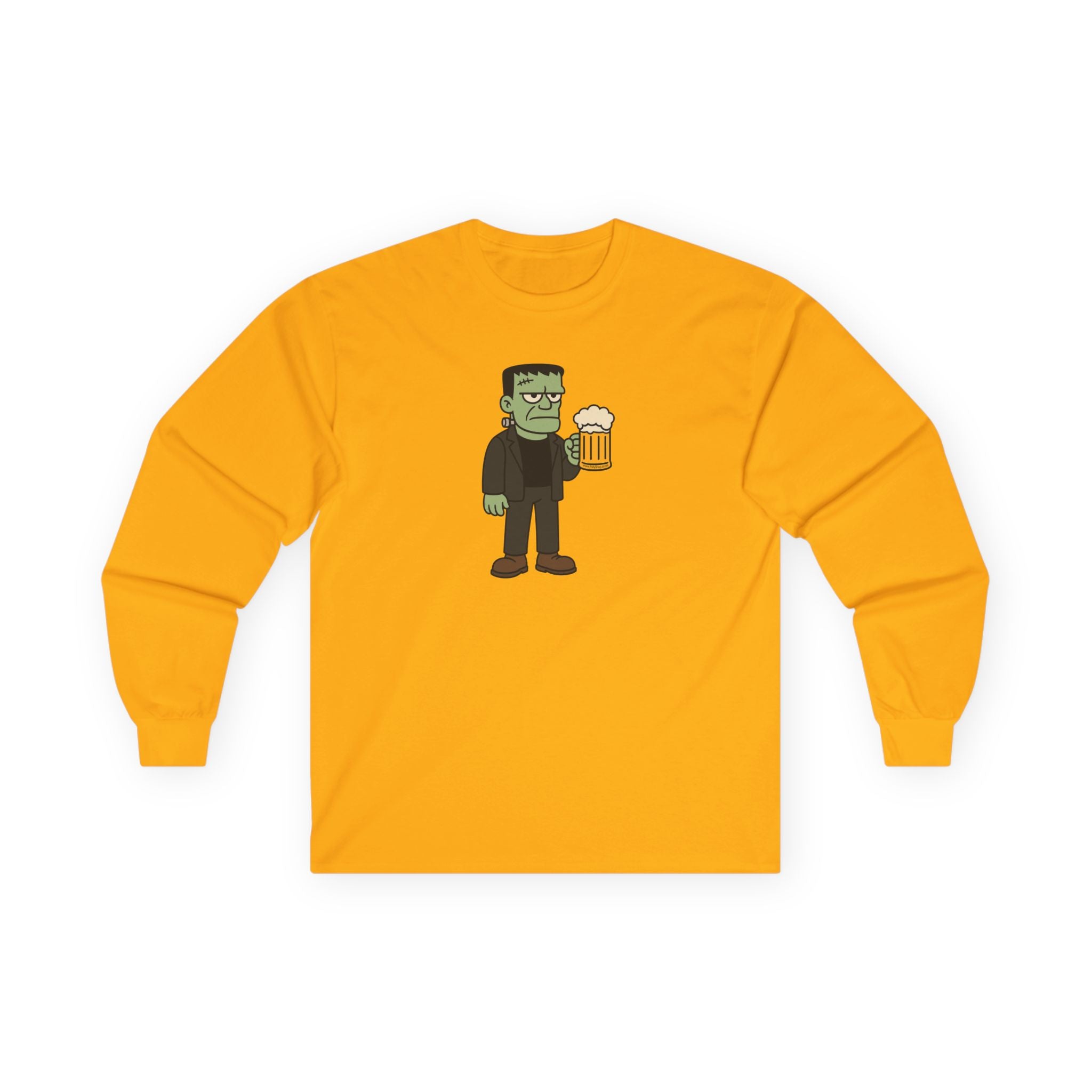 Monster with Beer Unisex Long Sleeve Tee