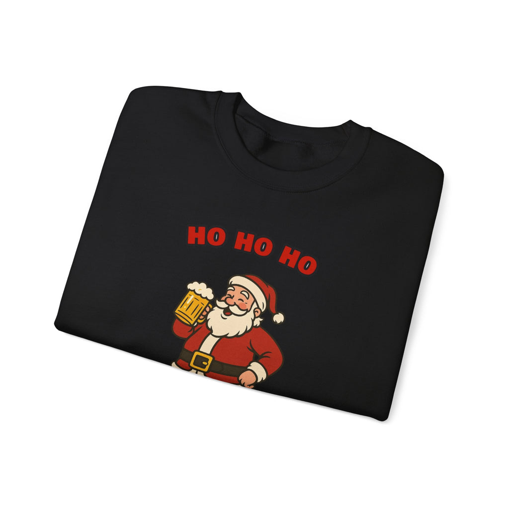 Ho Ho Ho Hoosiers Christmas Crewneck | Santa With Beer Sweatshirt