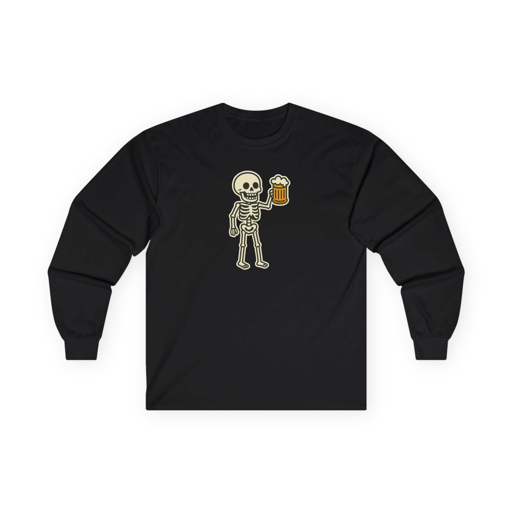 Skeleton with Beer Unisex Long Sleeve Tee